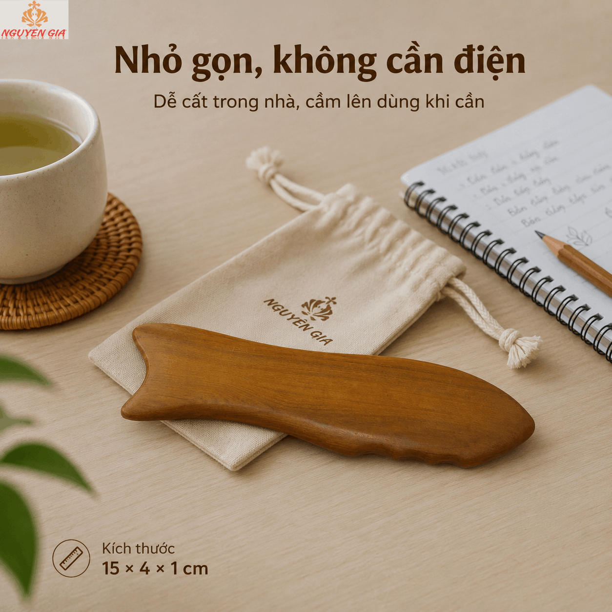 Miếng Cạo Gió Gỗ Bách Xanh Hình Cá - Miết Cho Vùng Căng Nặng Dễ Chịu Hơn