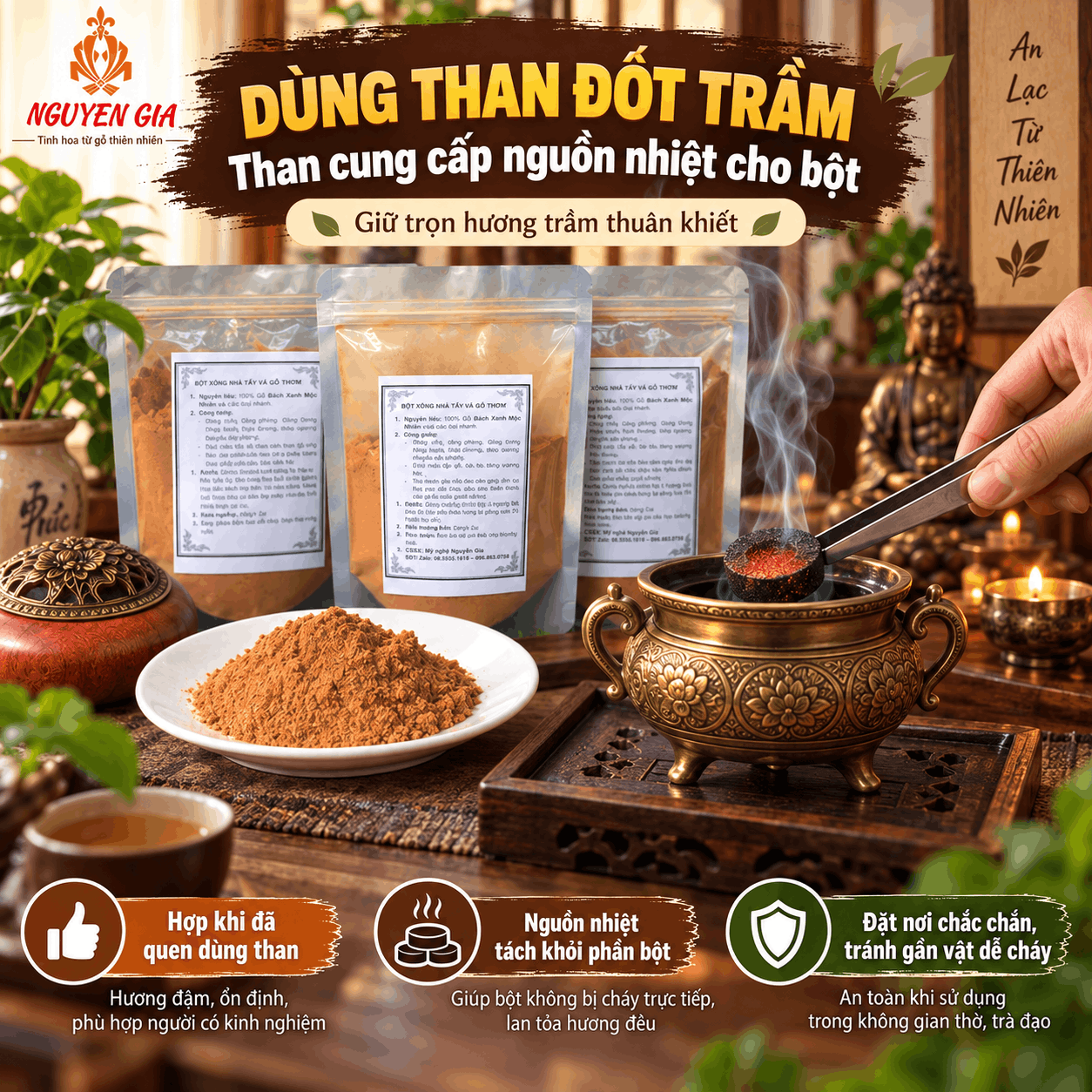 Bột Xông Gỗ Nên Đốt Trực Tiếp, Dùng Than Hay Lư Điện?