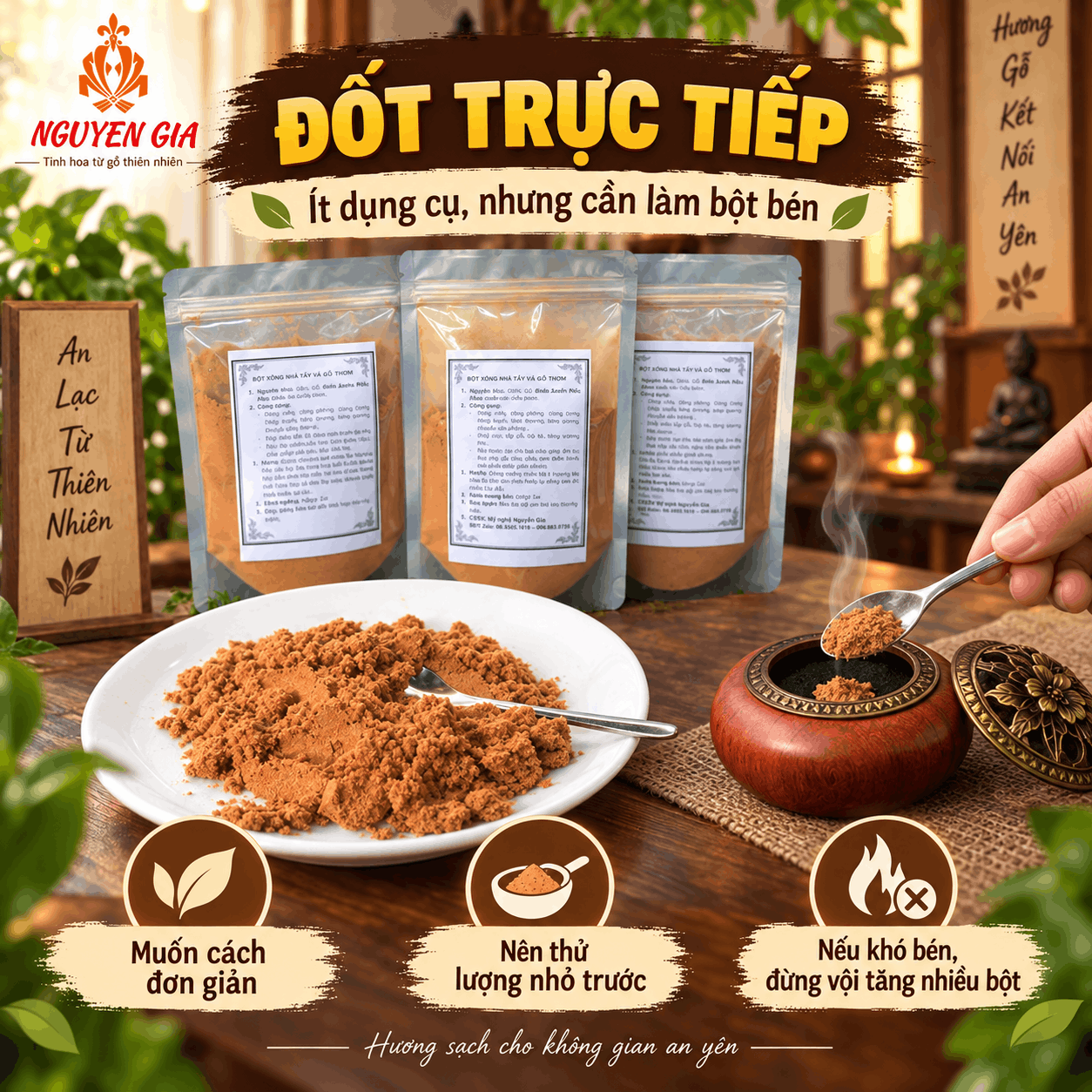 Bột Xông Gỗ Nên Đốt Trực Tiếp, Dùng Than Hay Lư Điện?
