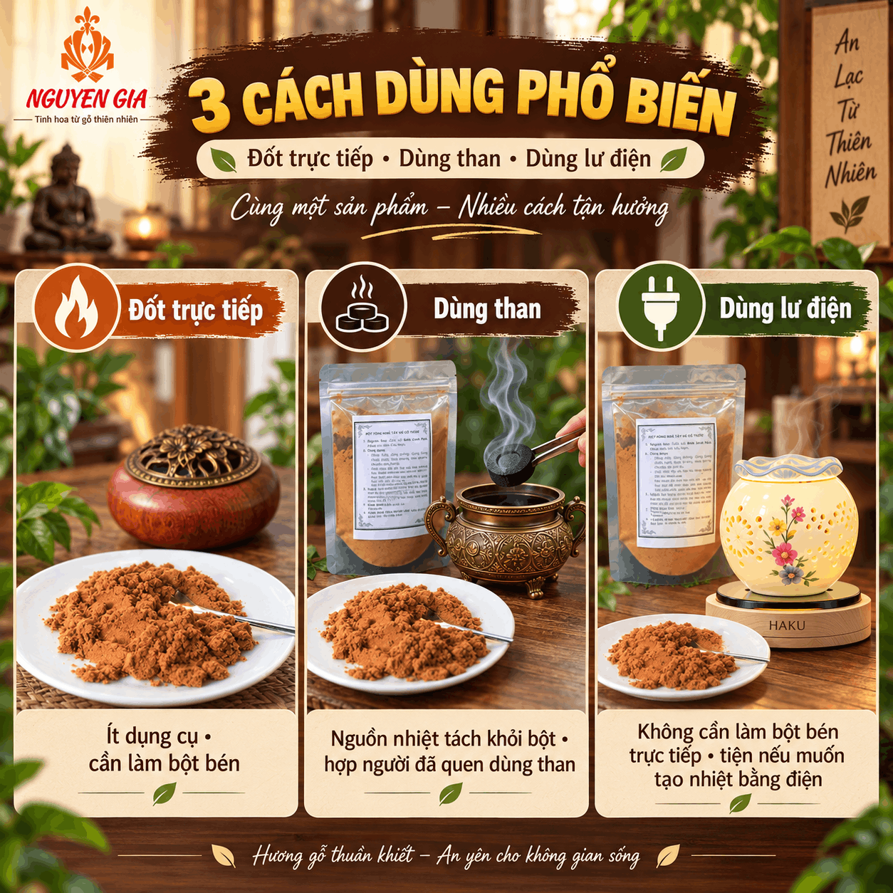 Bột Xông Gỗ Nên Đốt Trực Tiếp, Dùng Than Hay Lư Điện?