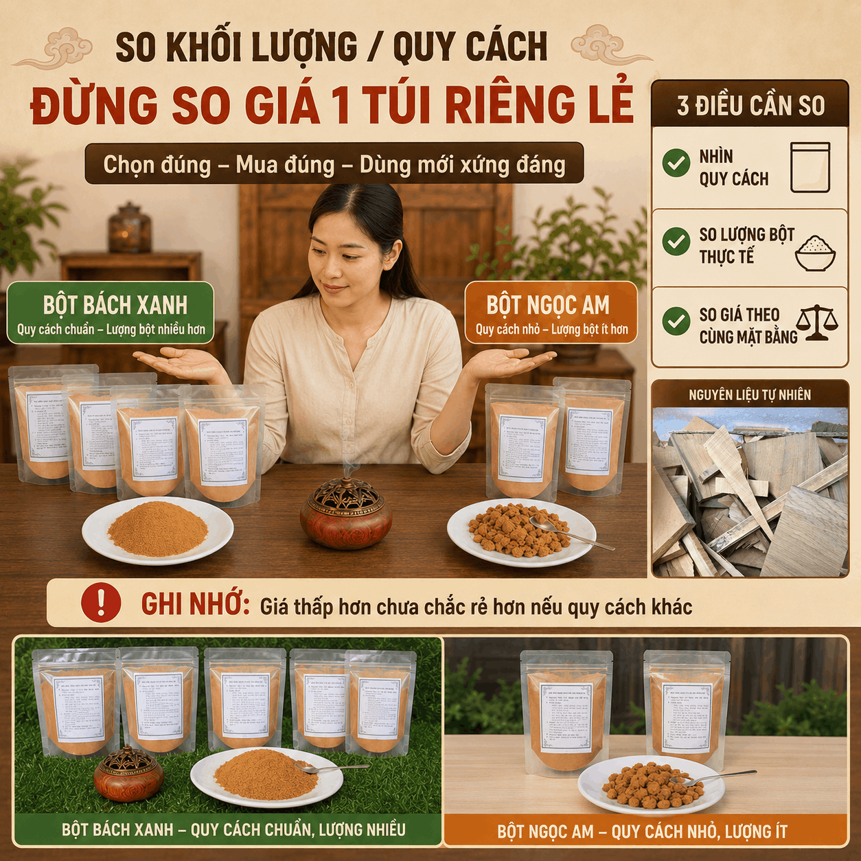 Bột X&ocirc;ng Gỗ Nh&igrave;n Giống Nhau Nhưng Gi&aacute; Kh&aacute;c &ndash; N&ecirc;n So G&igrave;?