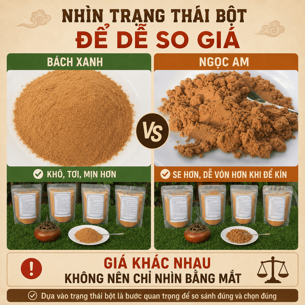 Bột X&ocirc;ng Gỗ Nh&igrave;n Giống Nhau Nhưng Gi&aacute; Kh&aacute;c &ndash; N&ecirc;n So G&igrave;?