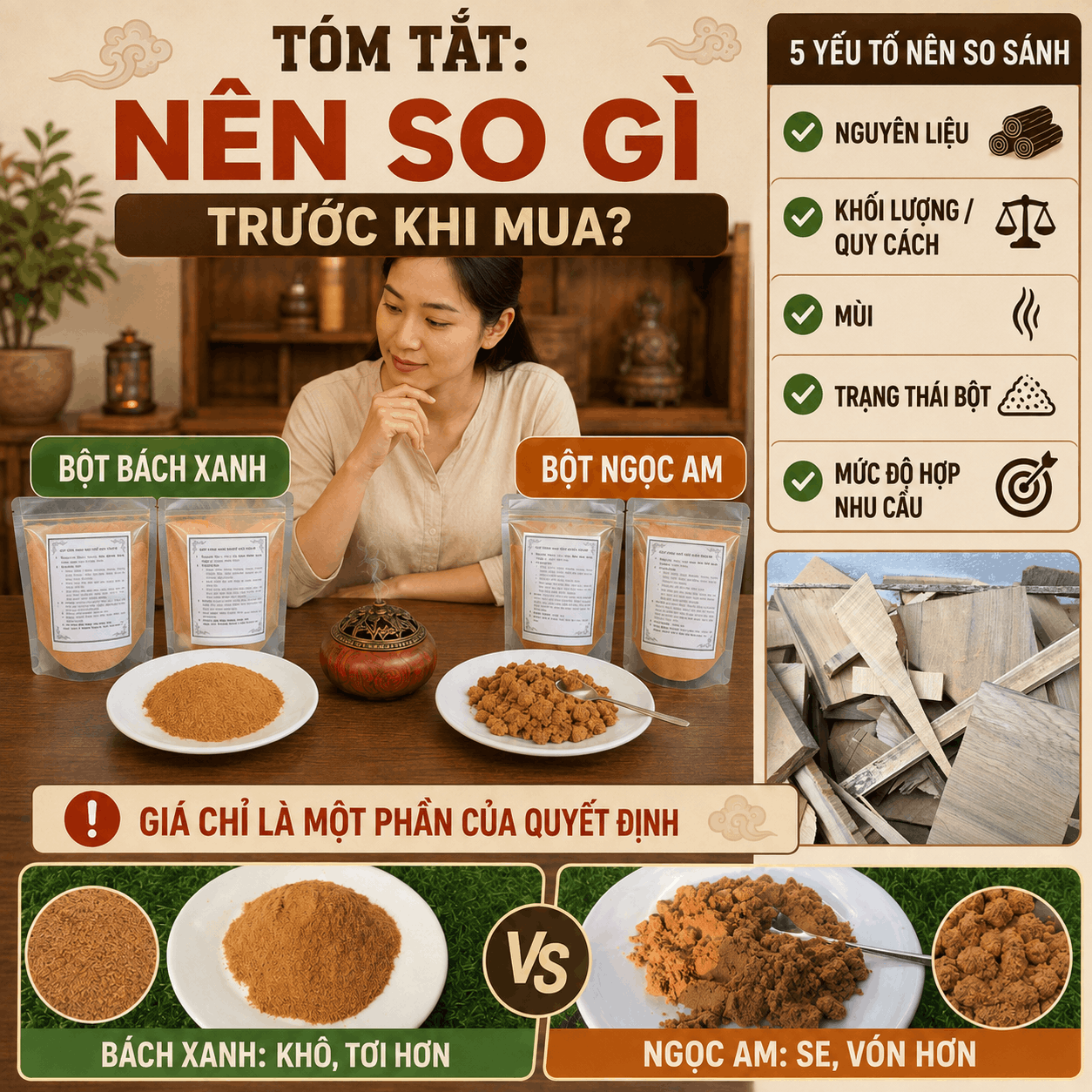 Bột X&ocirc;ng Gỗ Nh&igrave;n Giống Nhau Nhưng Gi&aacute; Kh&aacute;c &ndash; N&ecirc;n So G&igrave;?