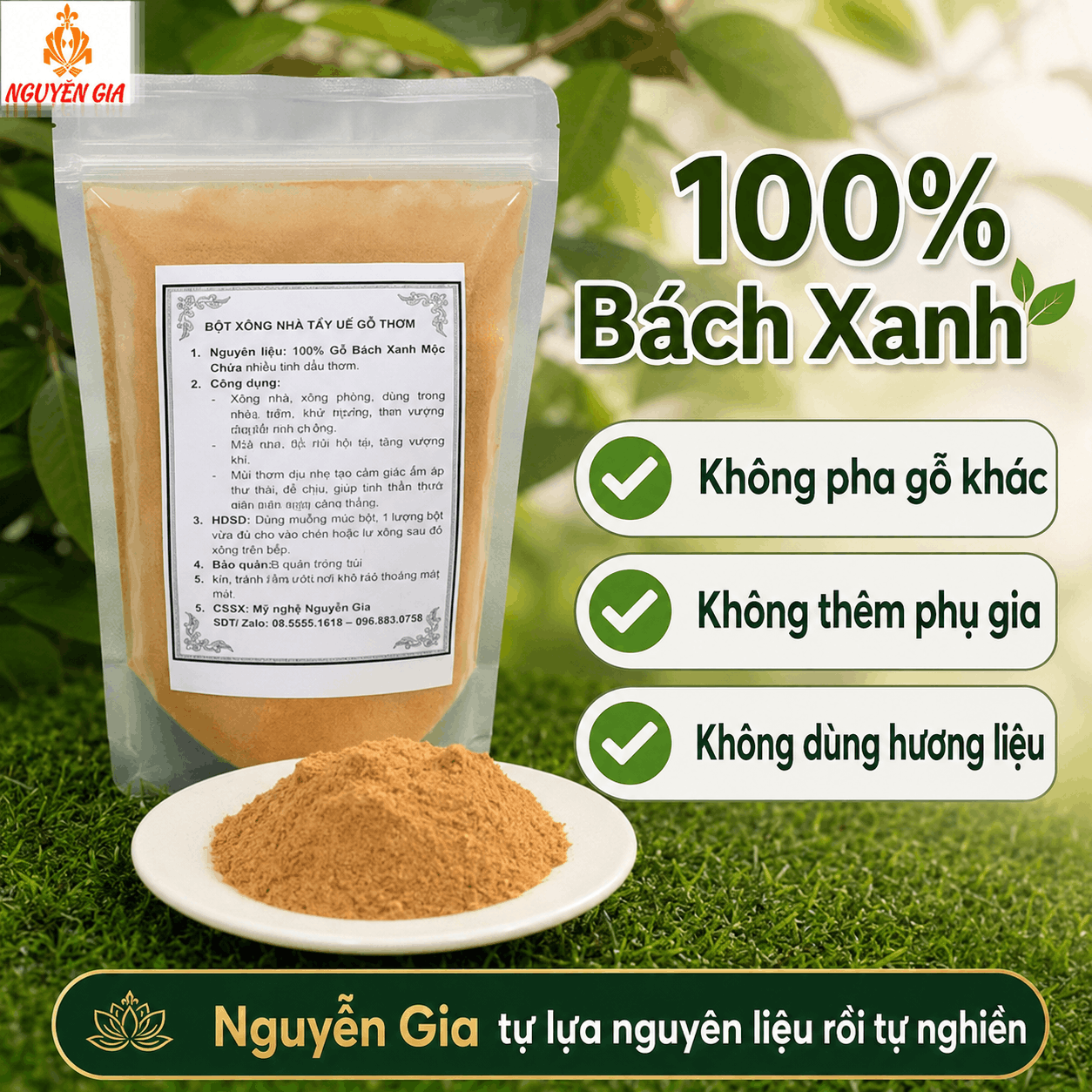 Bột Bách Xanh 200g – Tự Lựa Gỗ, Tự Nghiền