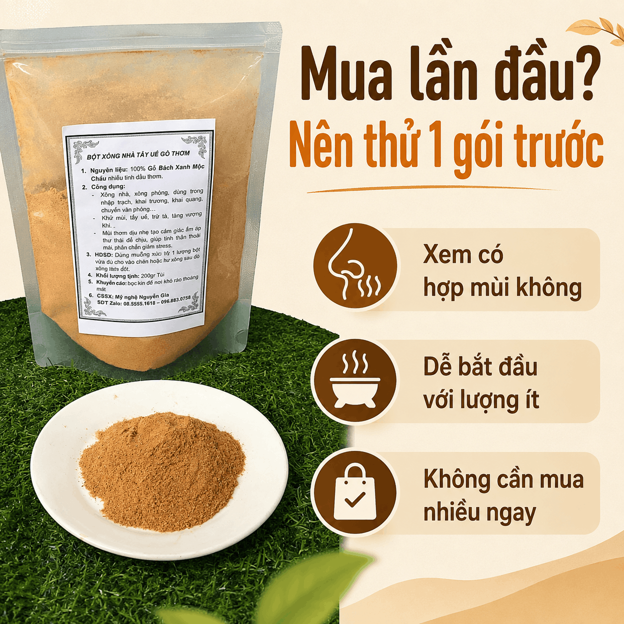 Bột Bách Xanh 200g – Tự Lựa Gỗ, Tự Nghiền