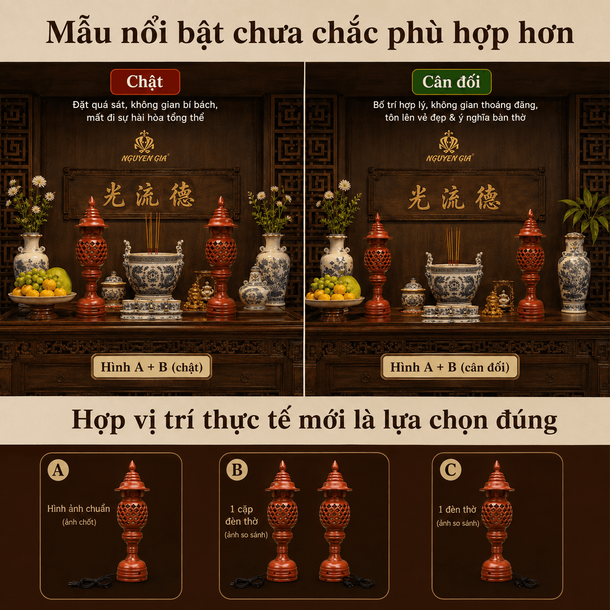 Đ&egrave;n Thờ &ndash; Chọn Theo Kiểu D&aacute;ng, K&iacute;ch Thước V&agrave; Vị Tr&iacute;