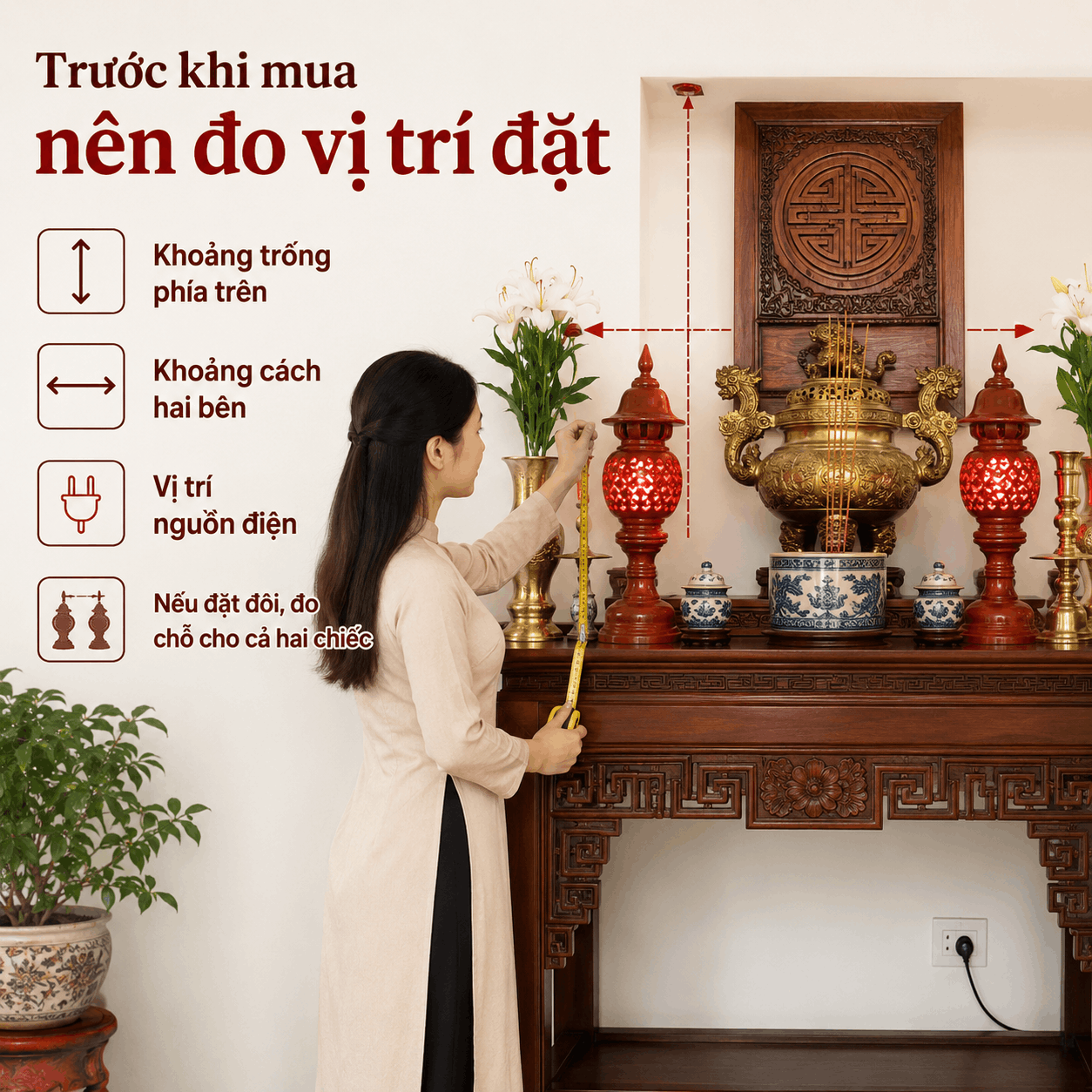 Đèn Thờ Trái Thơm Gỗ Xà Cừ Cao 36 cm
