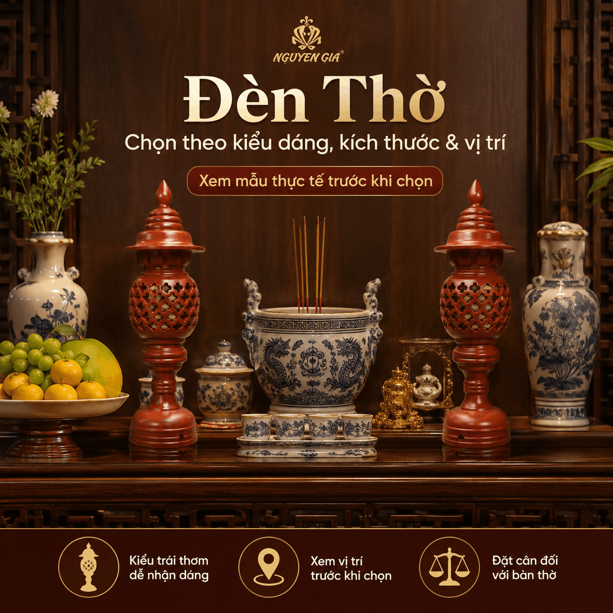 Đ&egrave;n Thờ &ndash; Chọn Theo Kiểu D&aacute;ng, K&iacute;ch Thước V&agrave; Vị Tr&iacute;