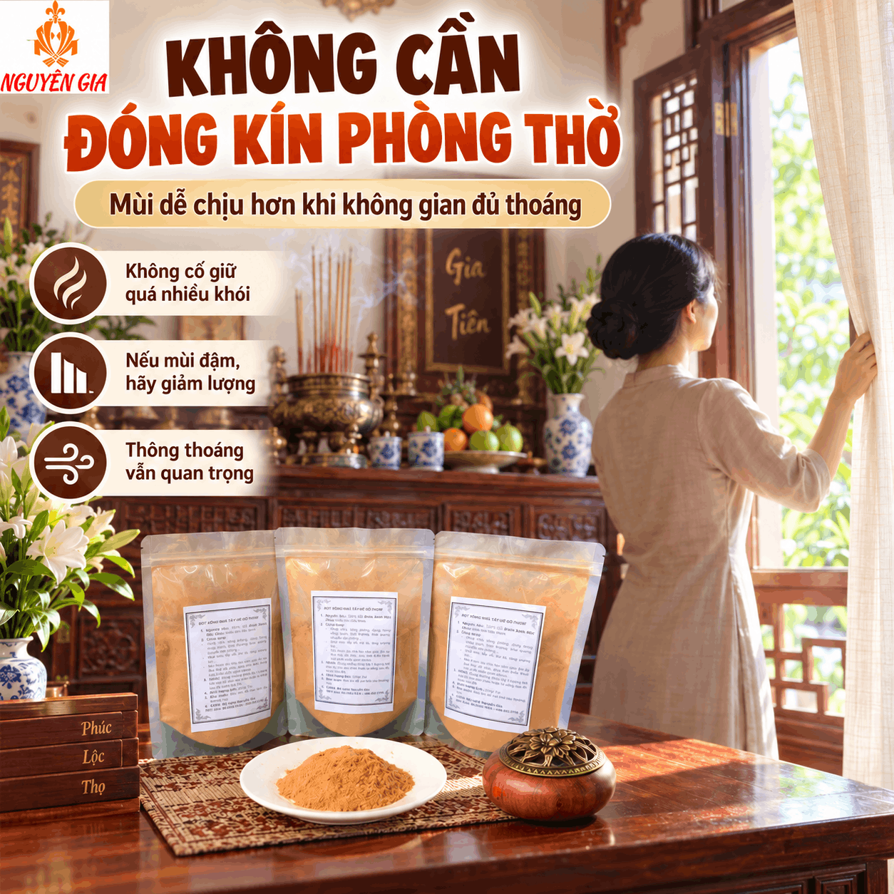 Phòng Thờ Nên Dùng Bột Bách Xanh Hay Ngọc Am?