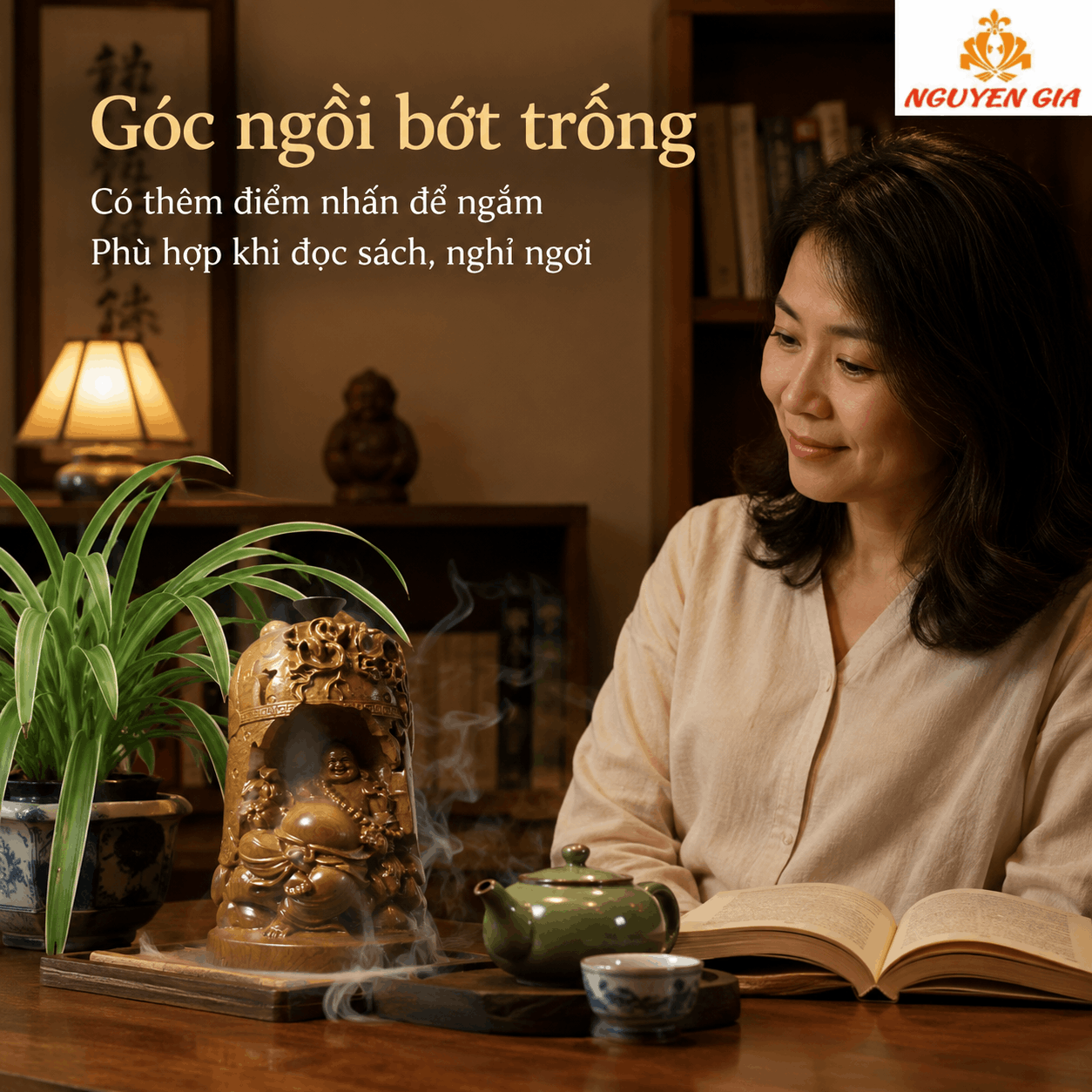 Thác Khói Di Lặc Gỗ Bách Xanh – Hiệu Ứng Khói Chảy Xuống