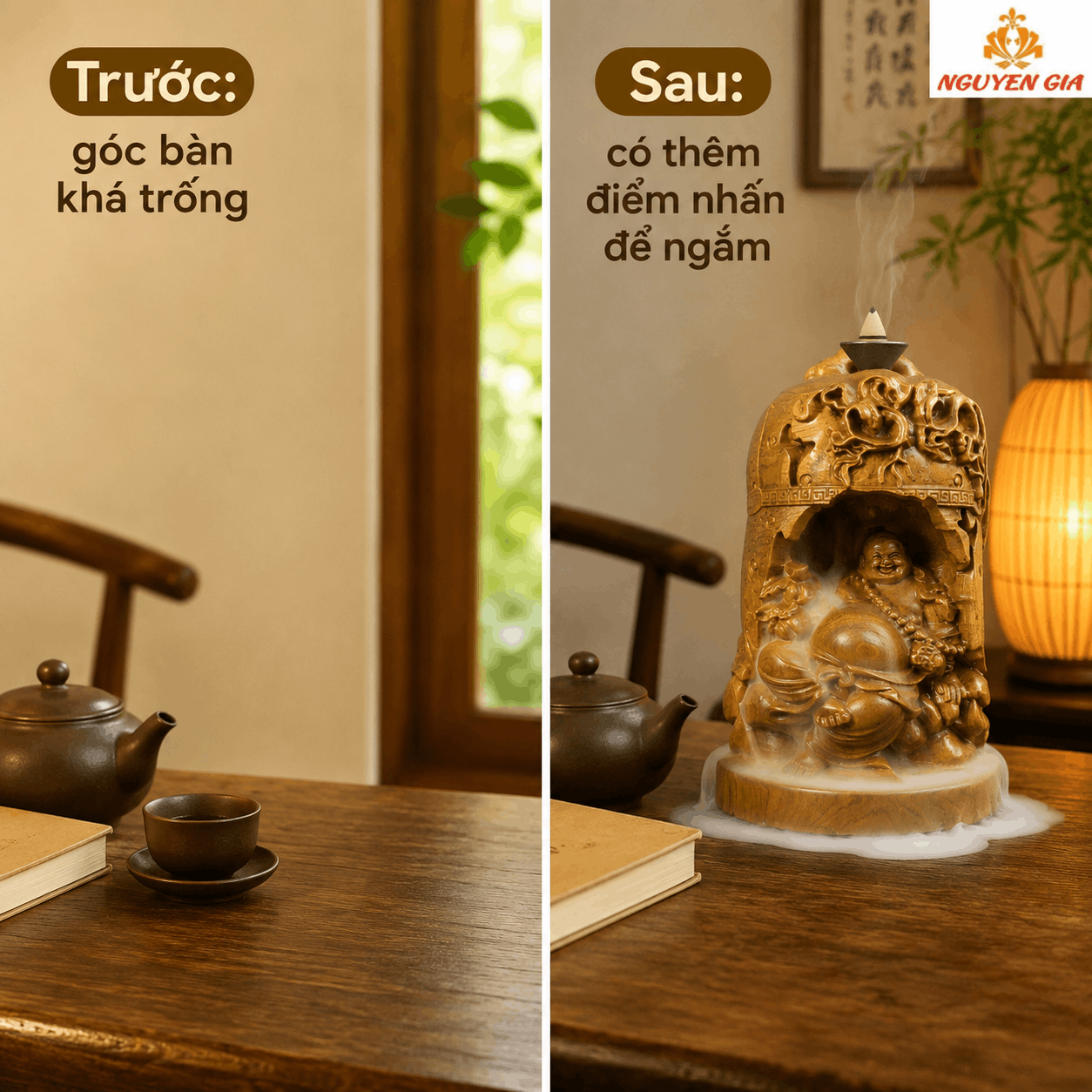 Thác Khói Di Lặc Gỗ Bách Xanh – Hiệu Ứng Khói Chảy Xuống