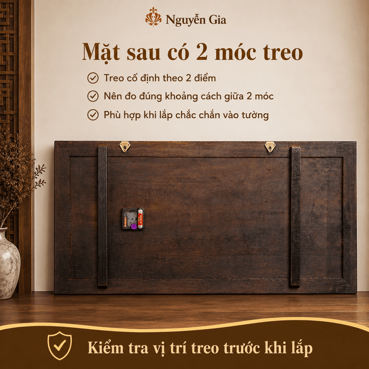 Đồng Hồ Gỗ Mã Đáo Thành Công 81 × 41 cm