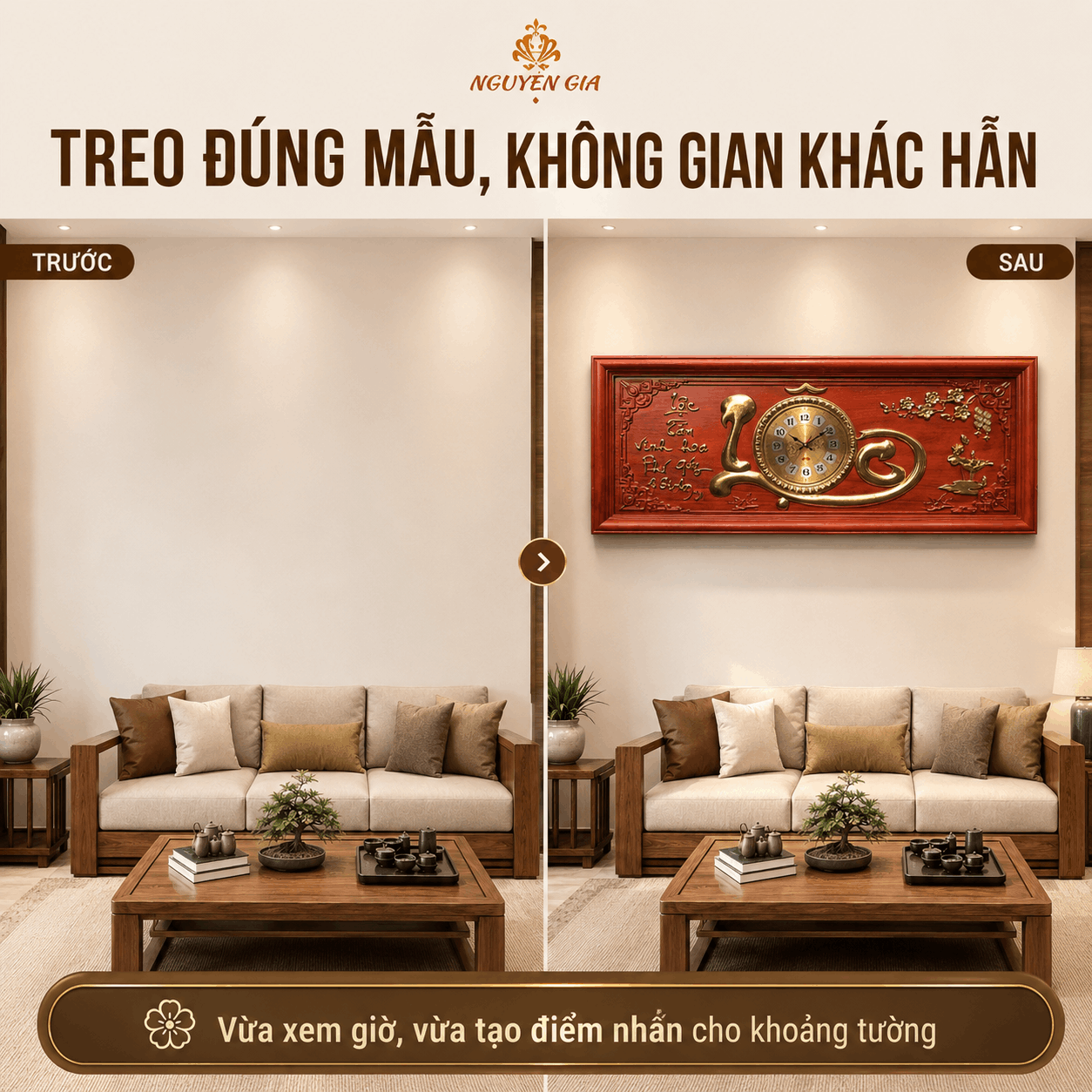 Đồng Hồ Gỗ Treo Tường