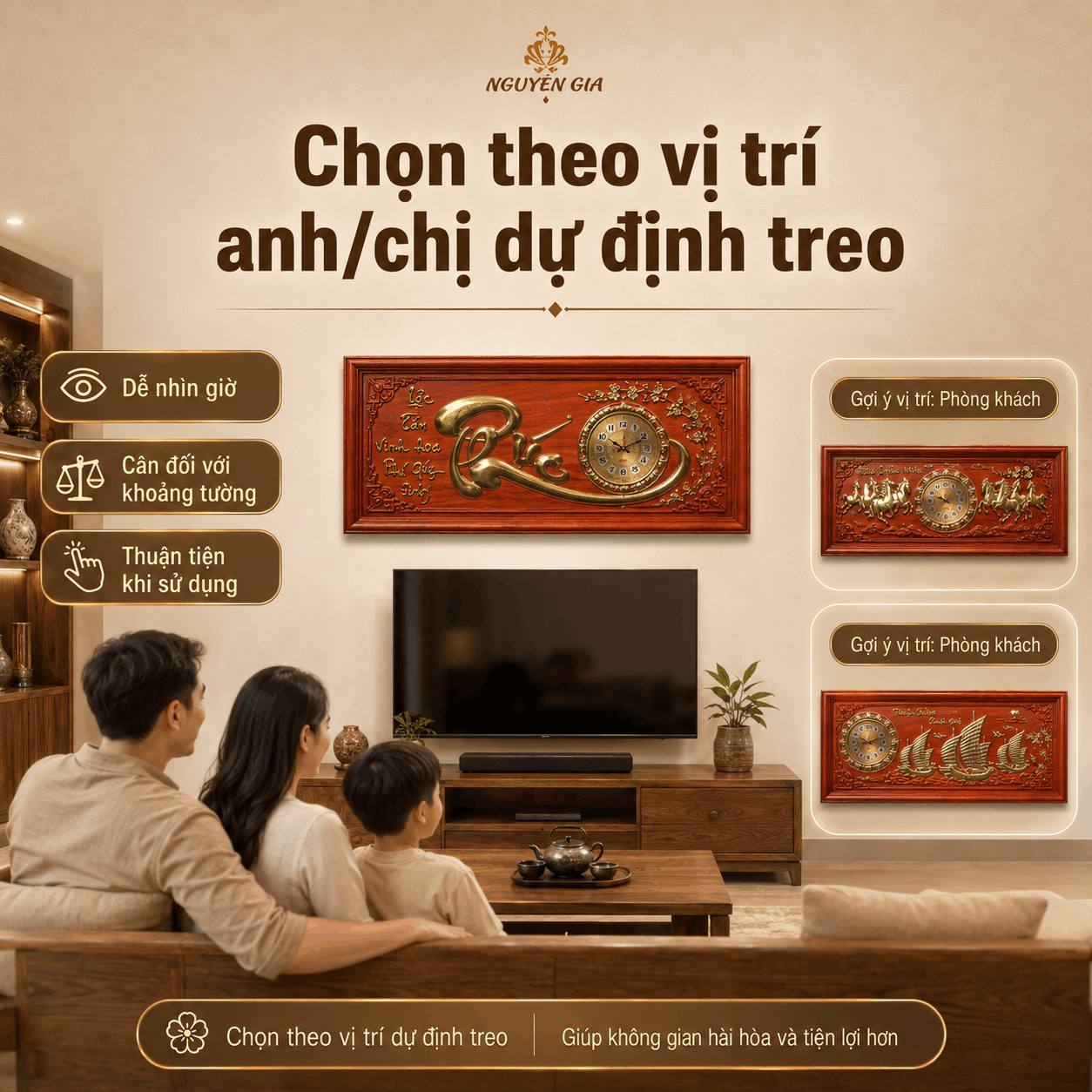 Đồng Hồ Gỗ Treo Tường