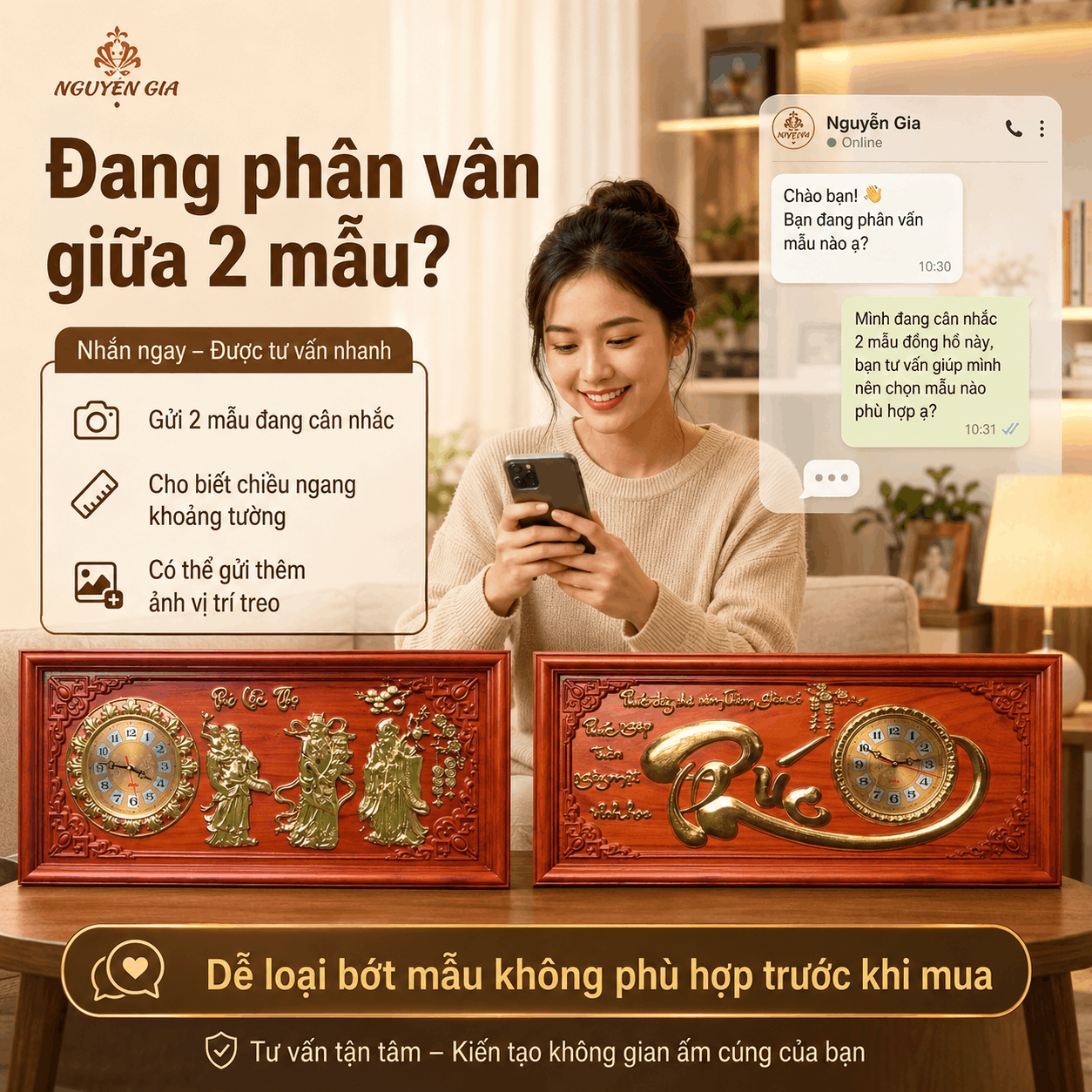 Đồng Hồ Gỗ Treo Tường