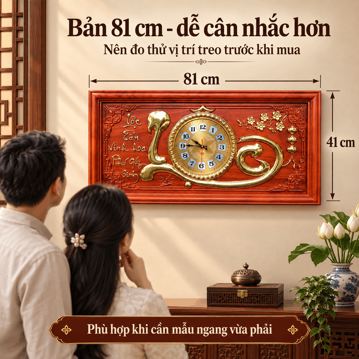 Đồng hồ treo tường chữ Lộc