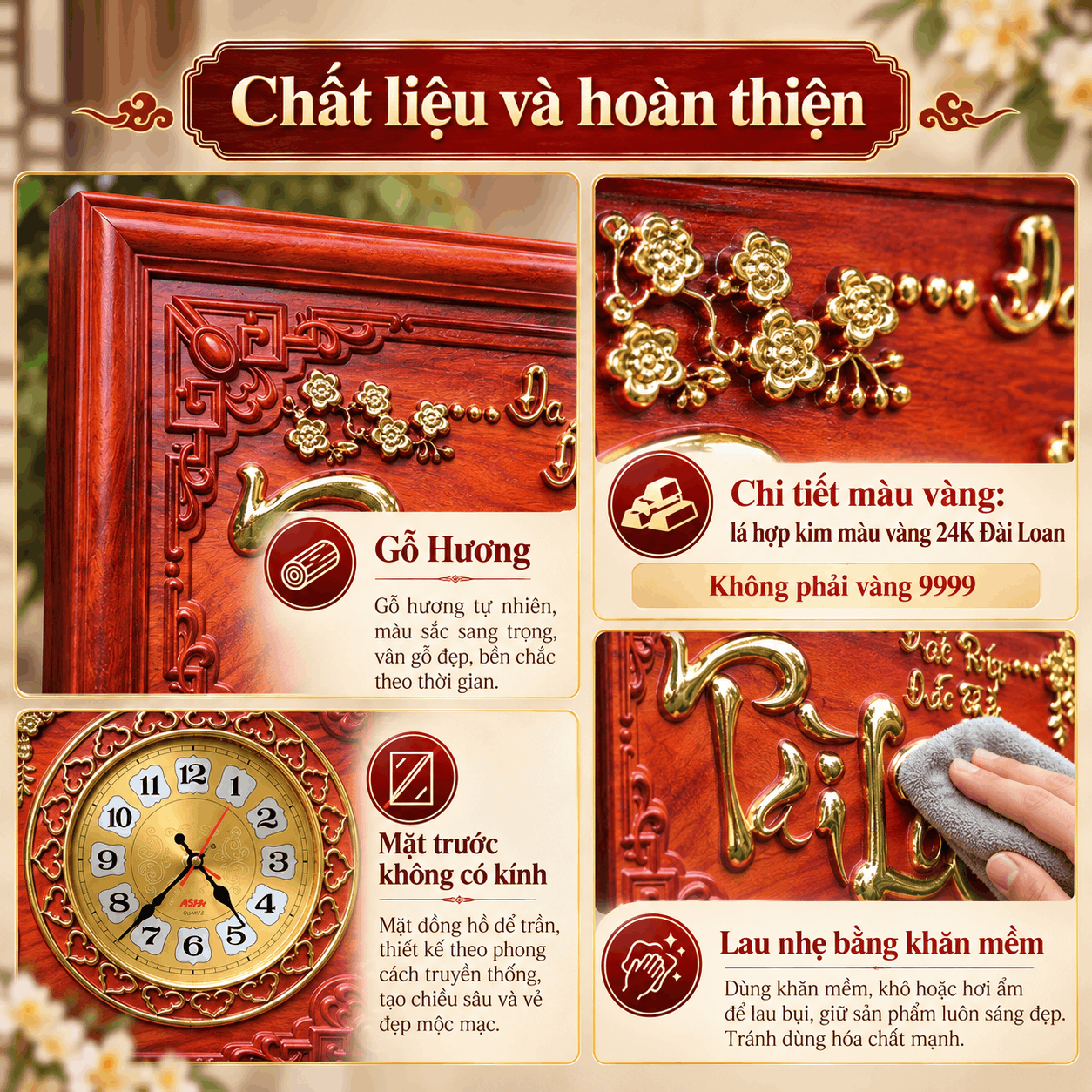 Đồng hồ treo tường mẫu Tài Lộc