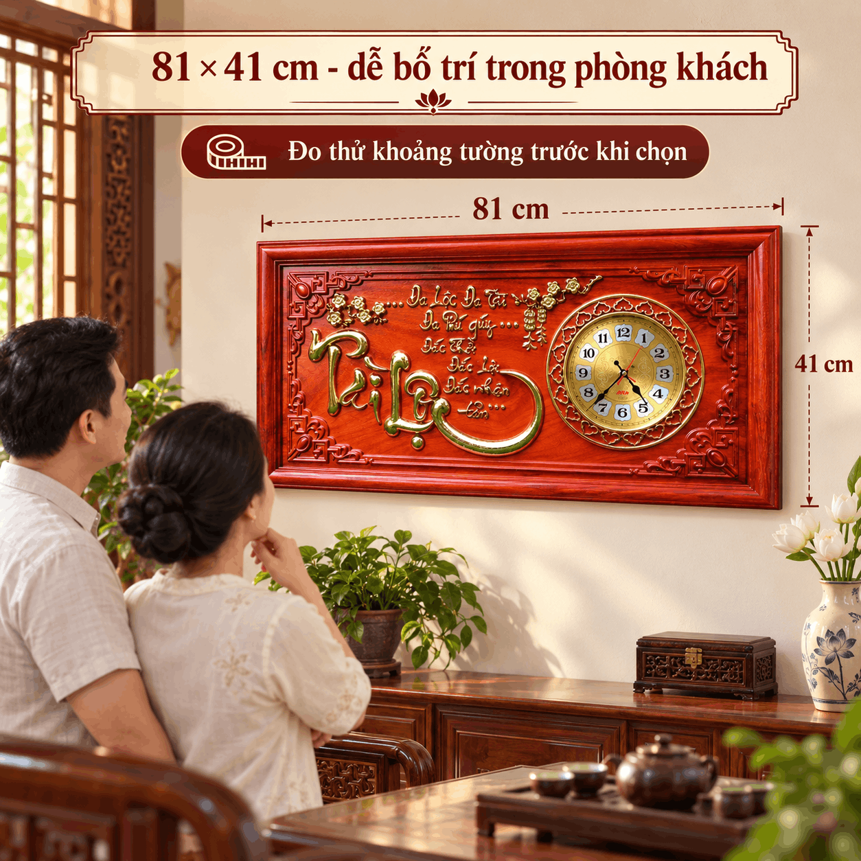 Đồng hồ treo tường mẫu Tài Lộc