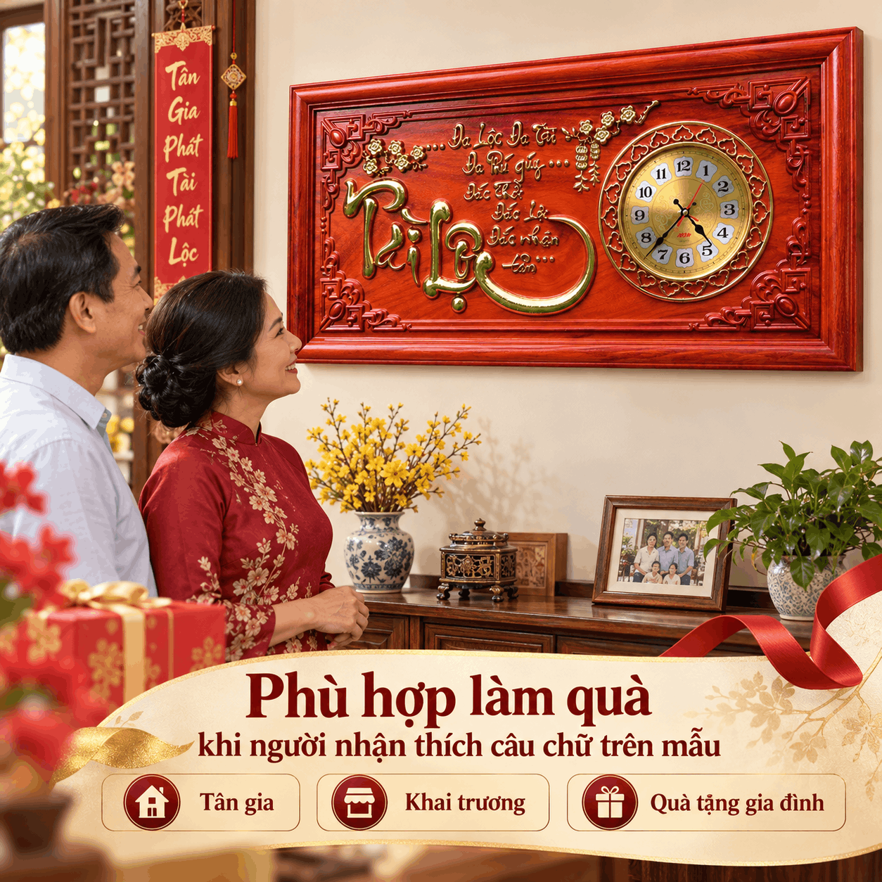 Đồng hồ treo tường mẫu Tài Lộc