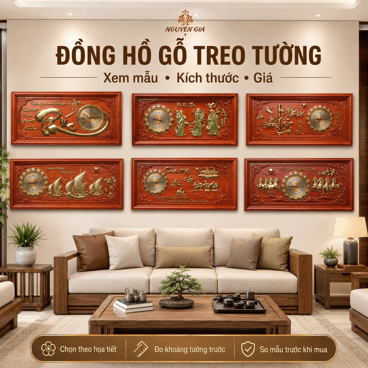 Đồng Hồ Gỗ Treo Tường