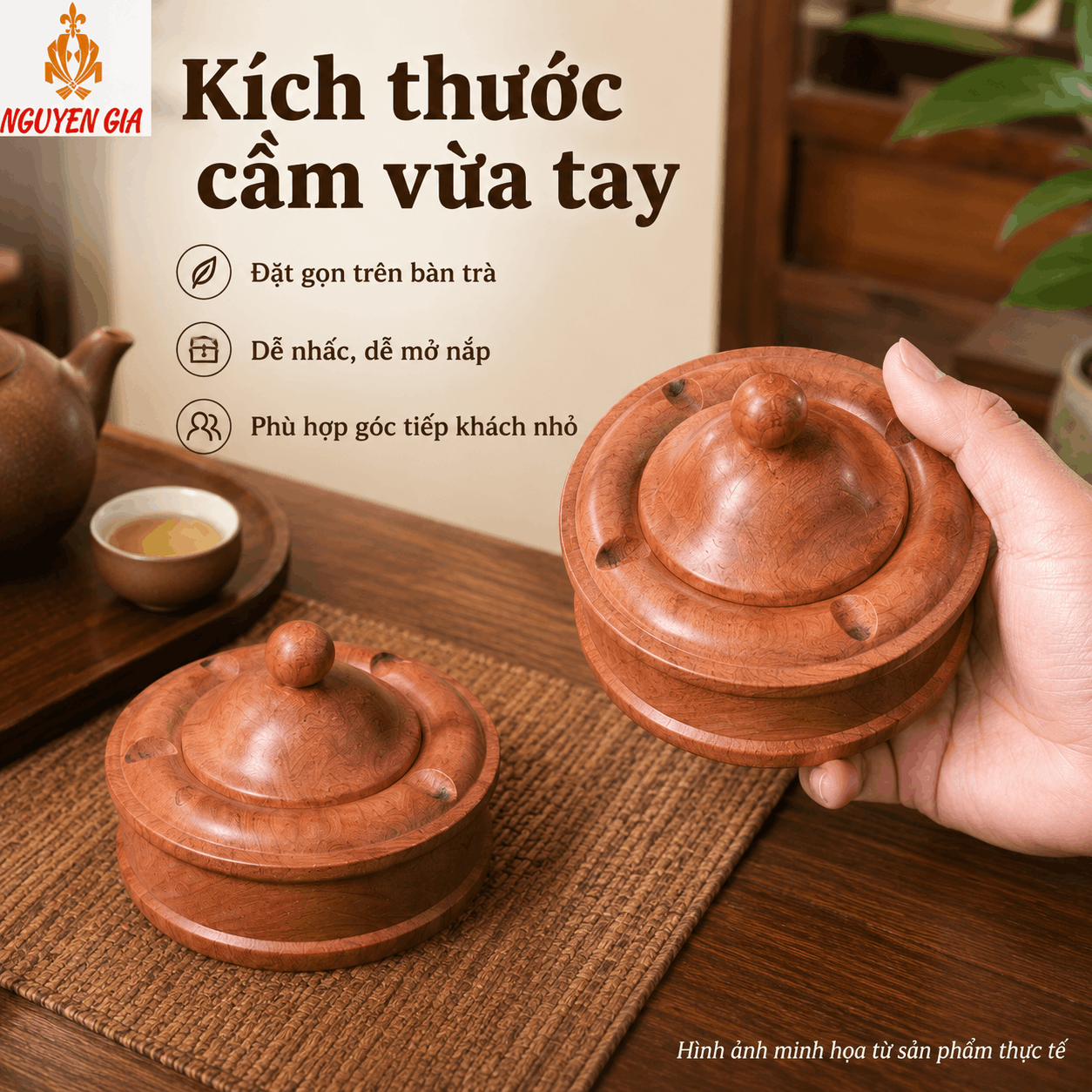 Gạt t&agrave;n thuốc bằng gỗ