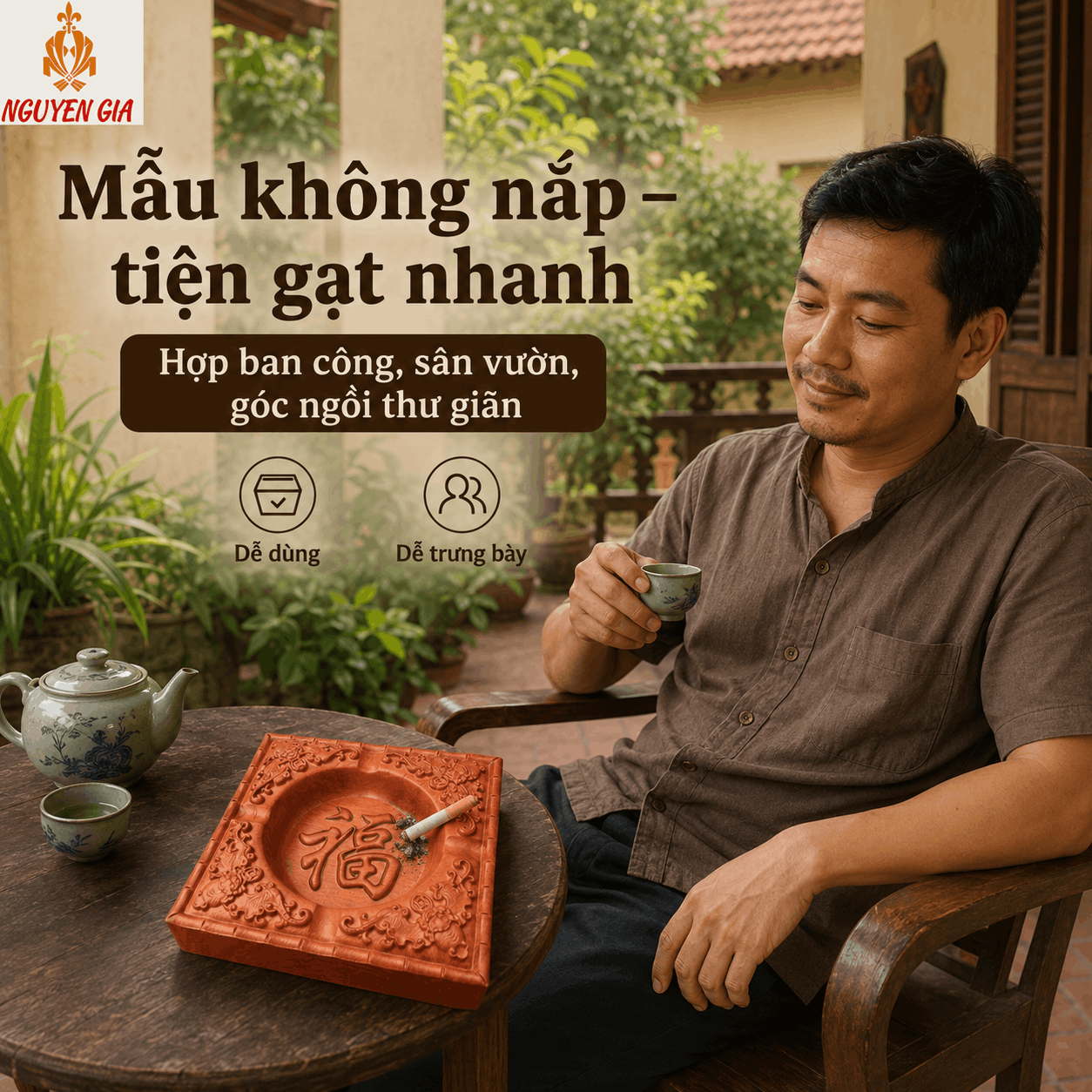 Gạt t&agrave;n thuốc bằng gỗ