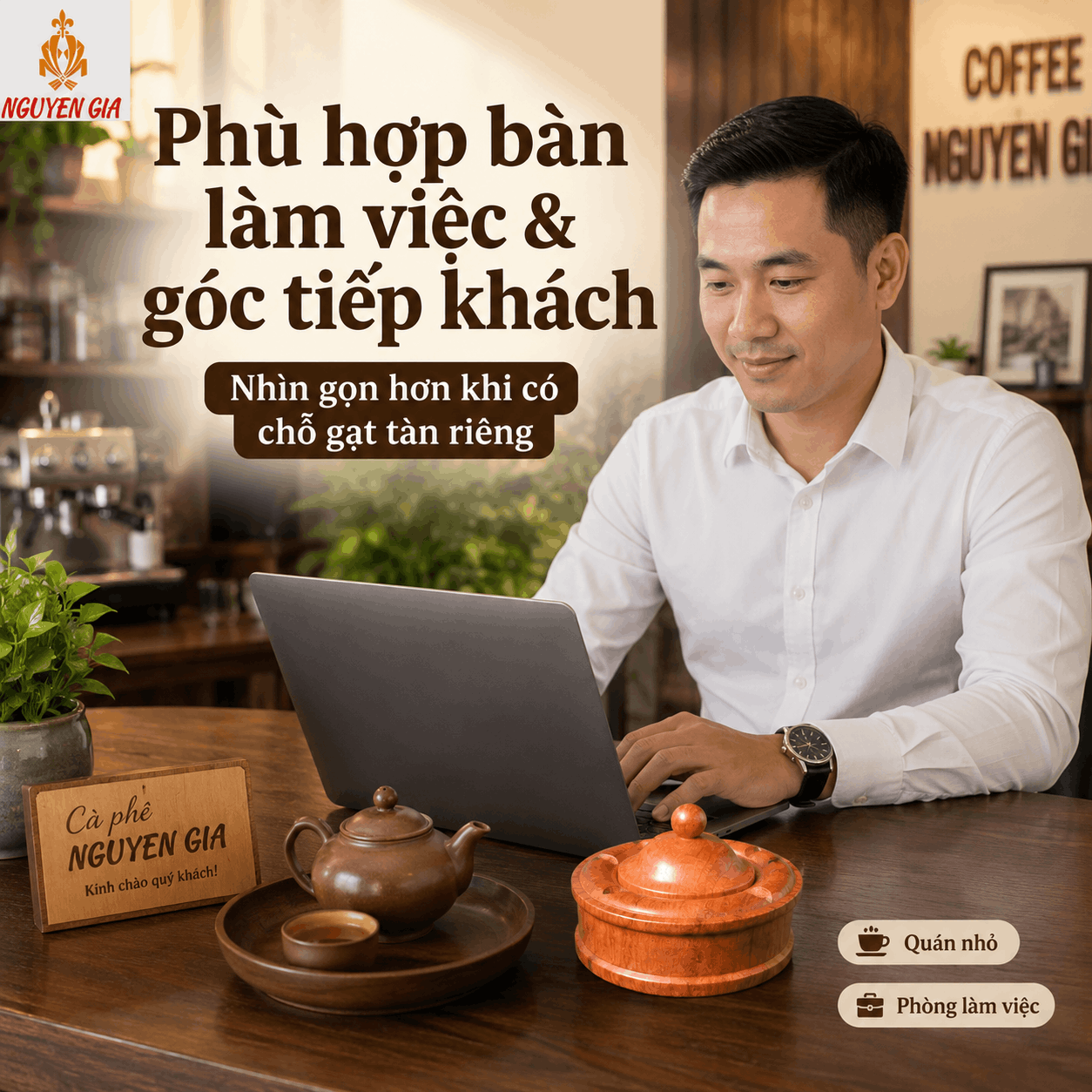 Gạt t&agrave;n thuốc bằng gỗ