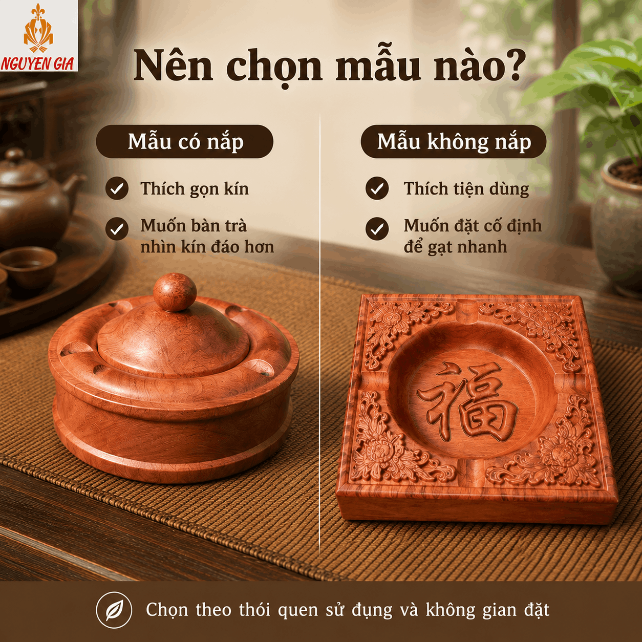 Gạt t&agrave;n thuốc bằng gỗ