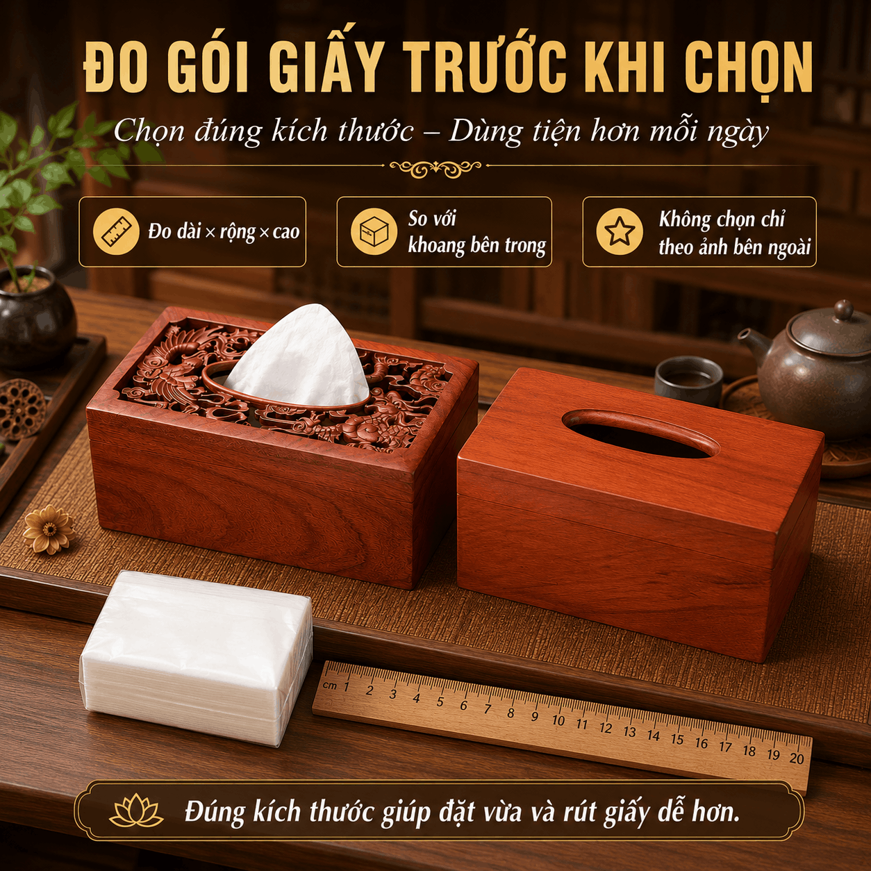 Hộp đựng giấy ăn bằng gỗ