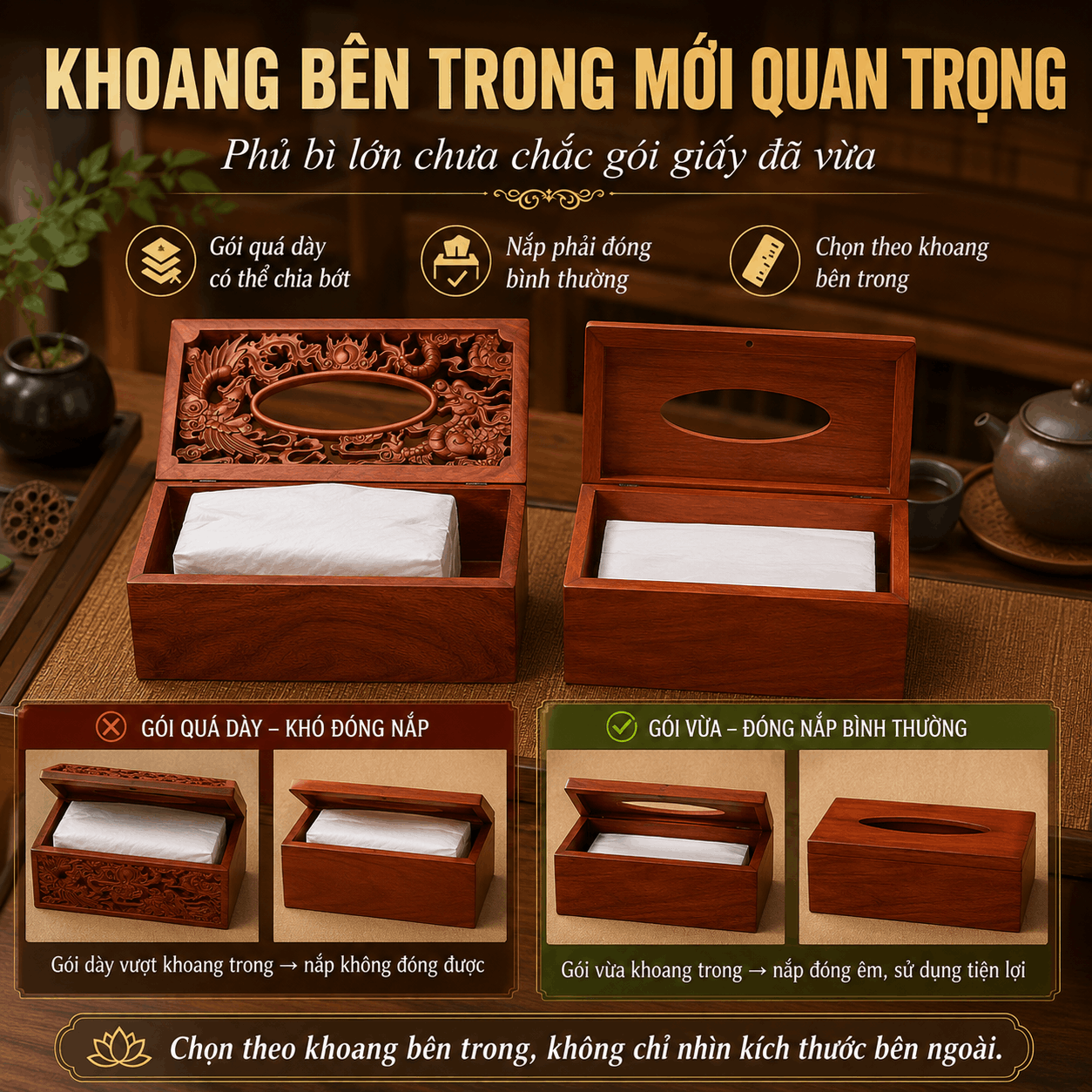 Hộp đựng giấy ăn bằng gỗ