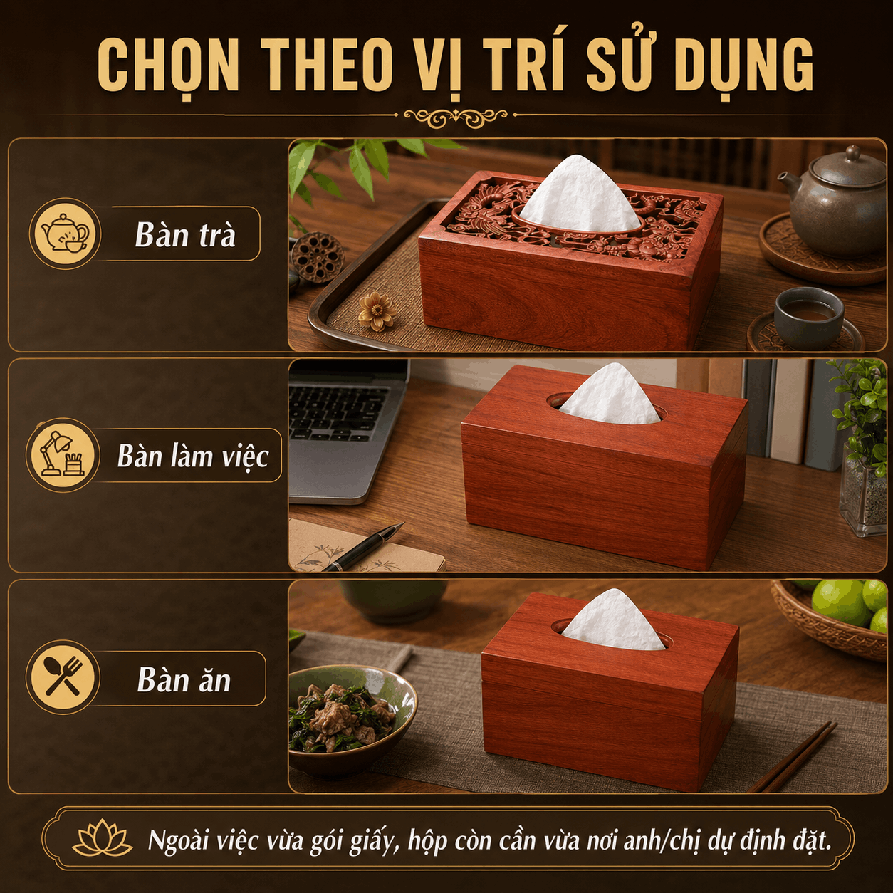 Hộp đựng giấy ăn bằng gỗ