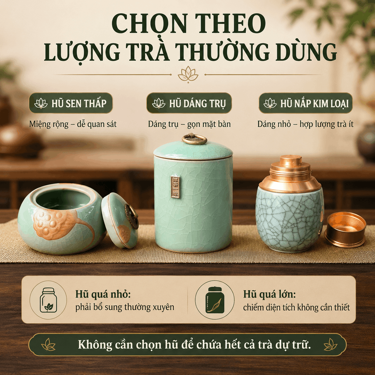 Hộp Đựng Tr&agrave; Bằng Gốm
