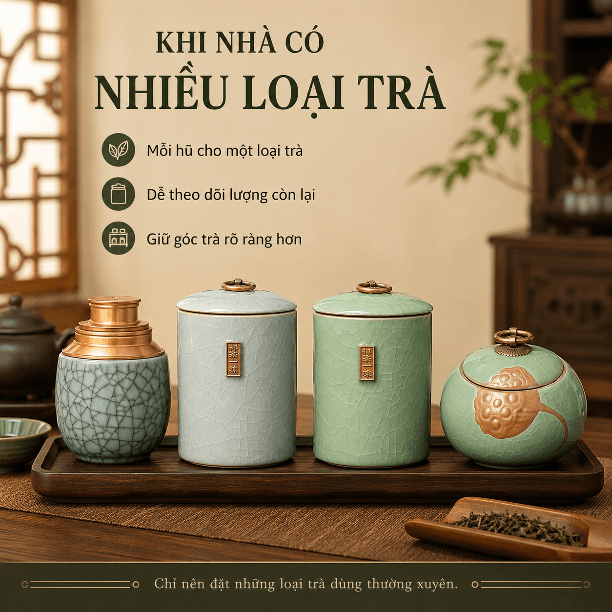 Hộp Đựng Tr&agrave; Bằng Gốm