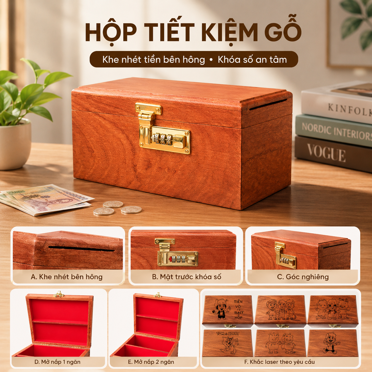 Hộp đựng tiền - Hộp đựng tiền tiết kiệm