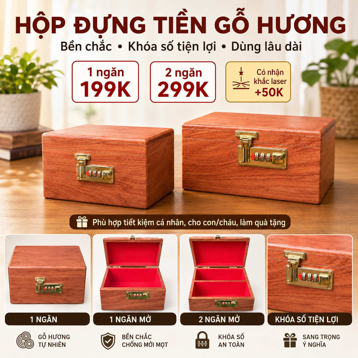 Hộp đựng tiền - Hộp đựng tiền tiết kiệm