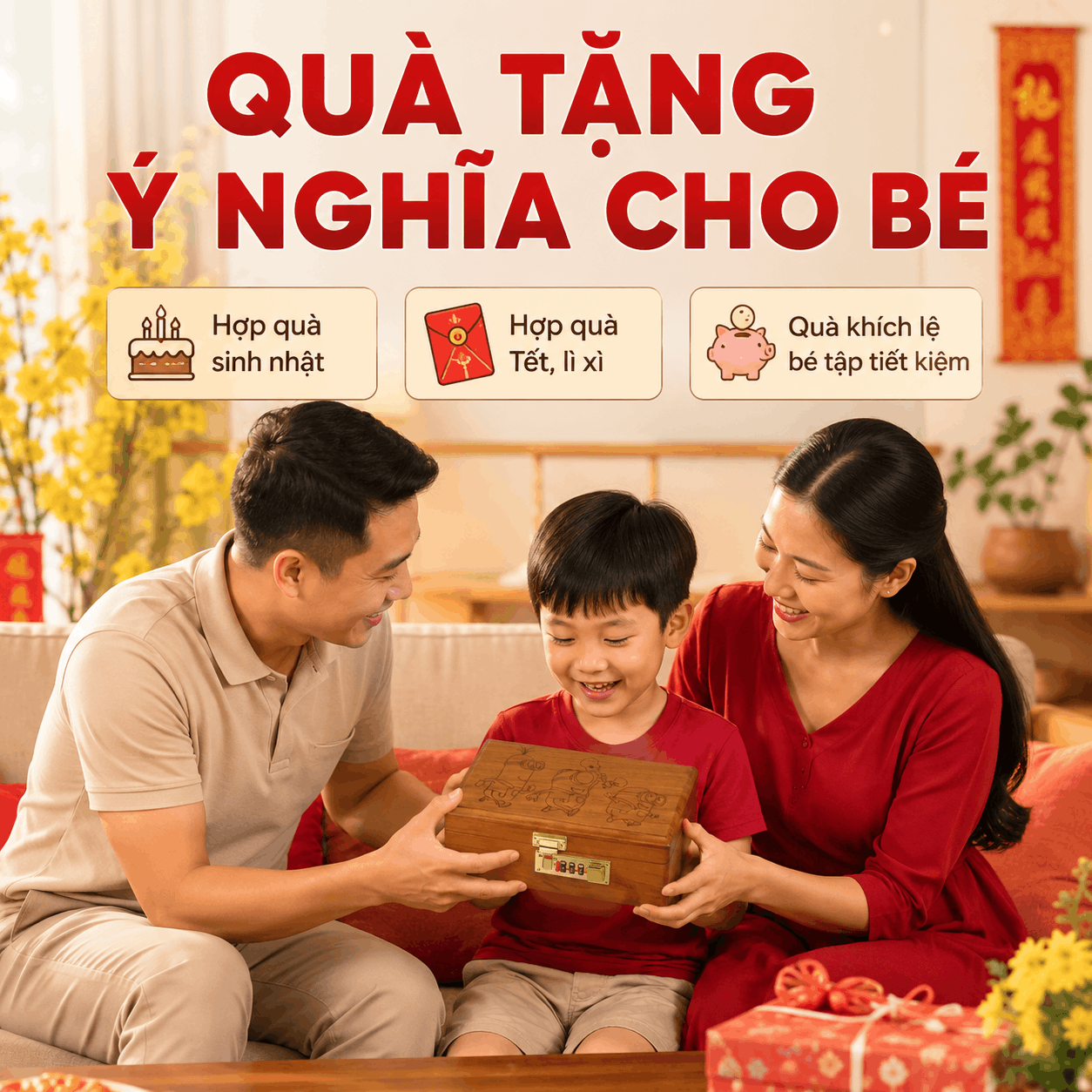 Hộp Tiết Kiệm Cho Bé Mẫu Minions – Gỗ Hương, Khóa Số