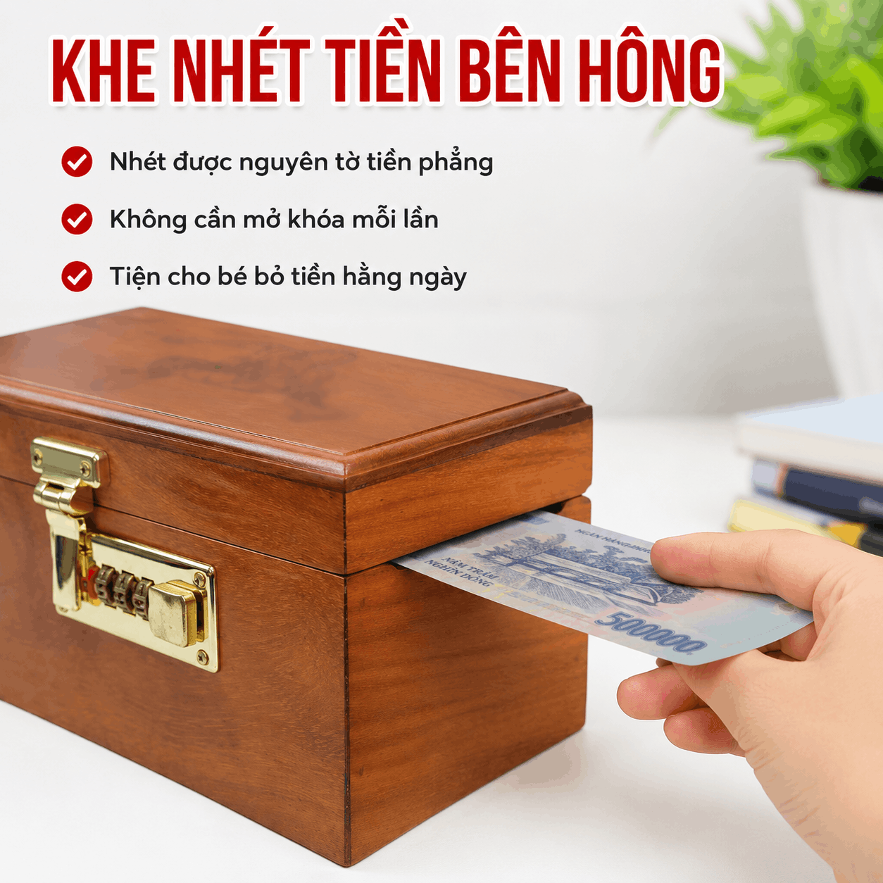 Hộp Tiết Kiệm Cho Bé Mẫu Siêu Nhân Nhện – Gỗ Hương, Khóa Số