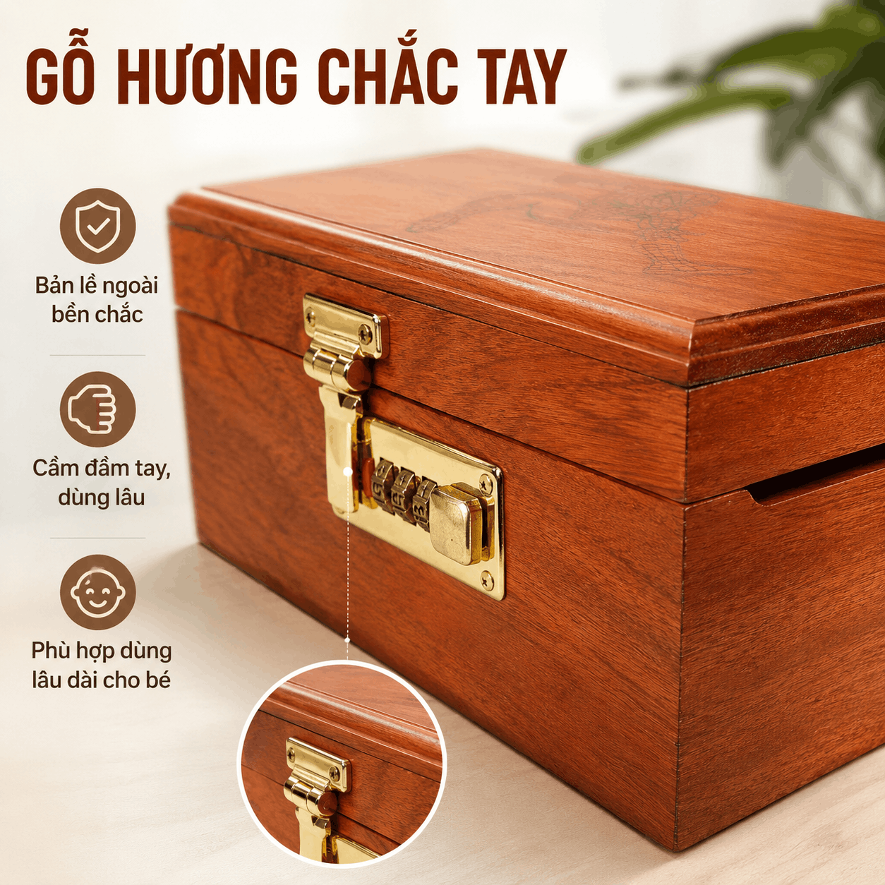 Hộp Tiết Kiệm Cho Bé Mẫu Siêu Nhân Nhện – Gỗ Hương, Khóa Số