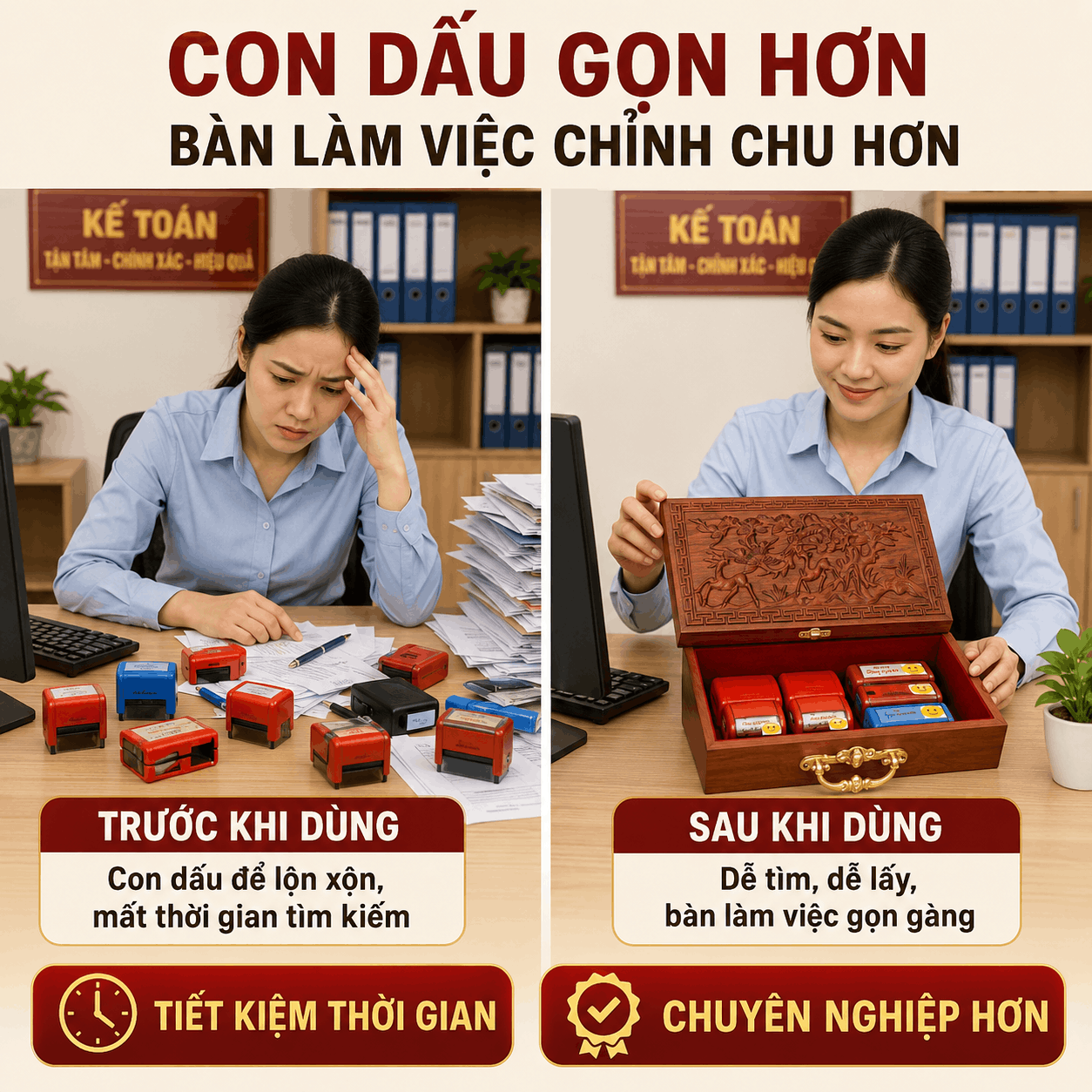 Hộp Đựng Con Dấu Công Ty Mẫu Tùng Hươu – Gỗ Hương Chạm Nổi