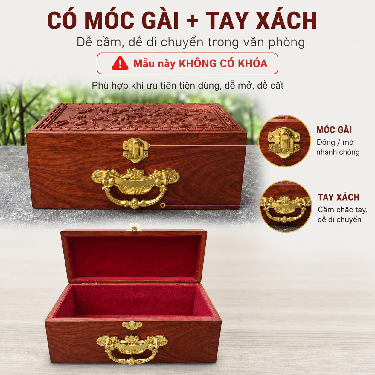 Hộp Đựng Con Dấu Công Ty Mẫu Tùng Hươu – Gỗ Hương Chạm Nổi