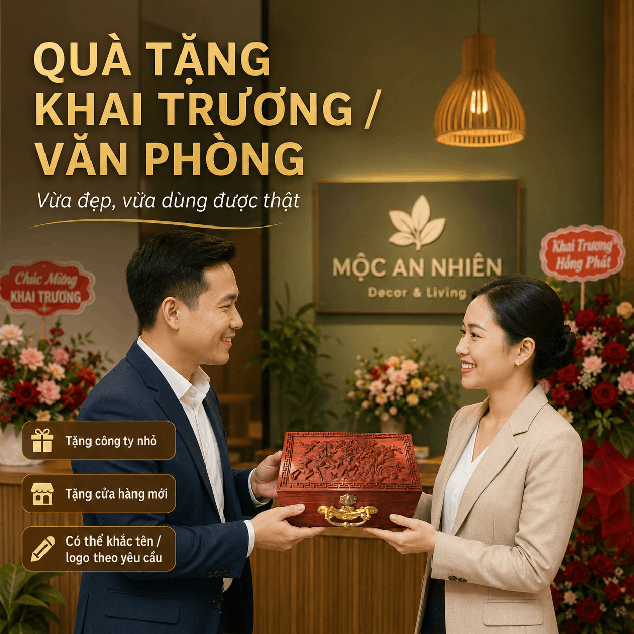 Hộp Đựng Con Dấu Công Ty Mẫu Tùng Hươu – Gỗ Hương Chạm Nổi