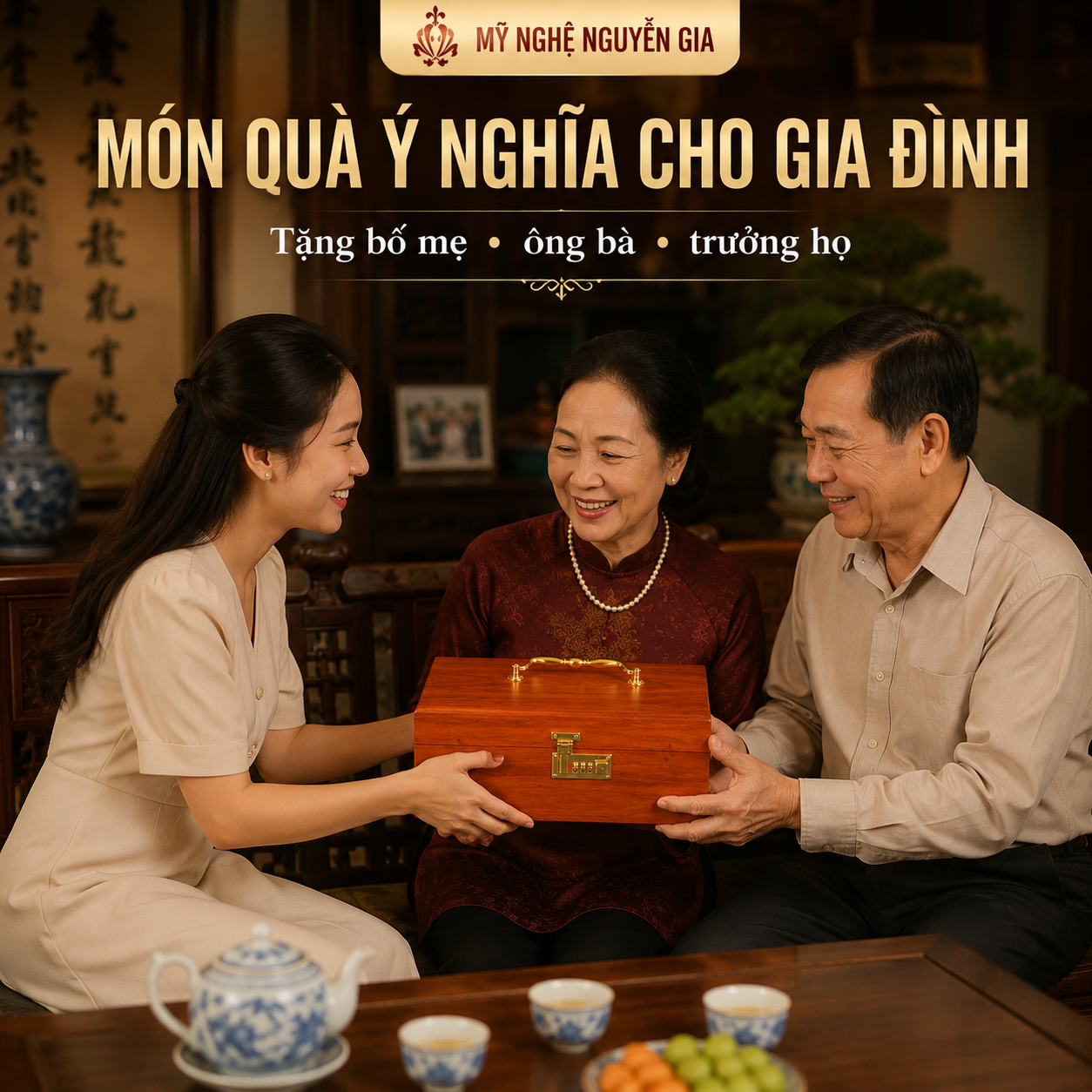 Hộp Đựng Gia Phả Bằng Gỗ Hương – Cất Sắc Phong, Sổ Đỏ, Tài Liệu A4