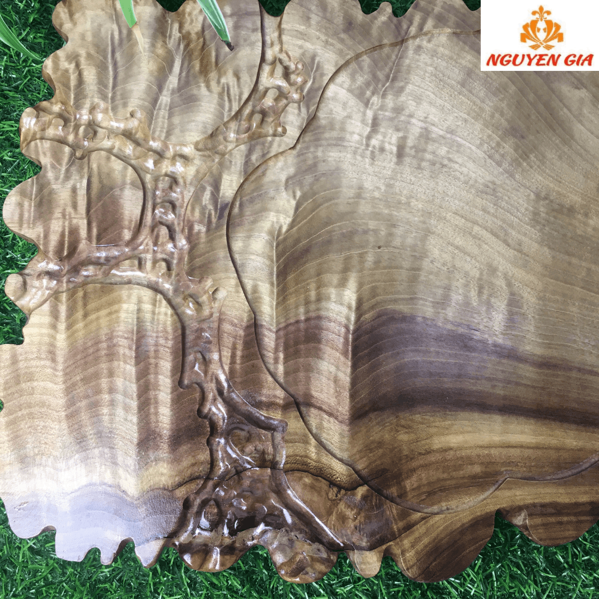 Khay Trà Gỗ Dổi Nguyên Khối 51x32cm – Vân Đậm, Dáng Rộng, Nhìn Là Muốn Ngồi Lại