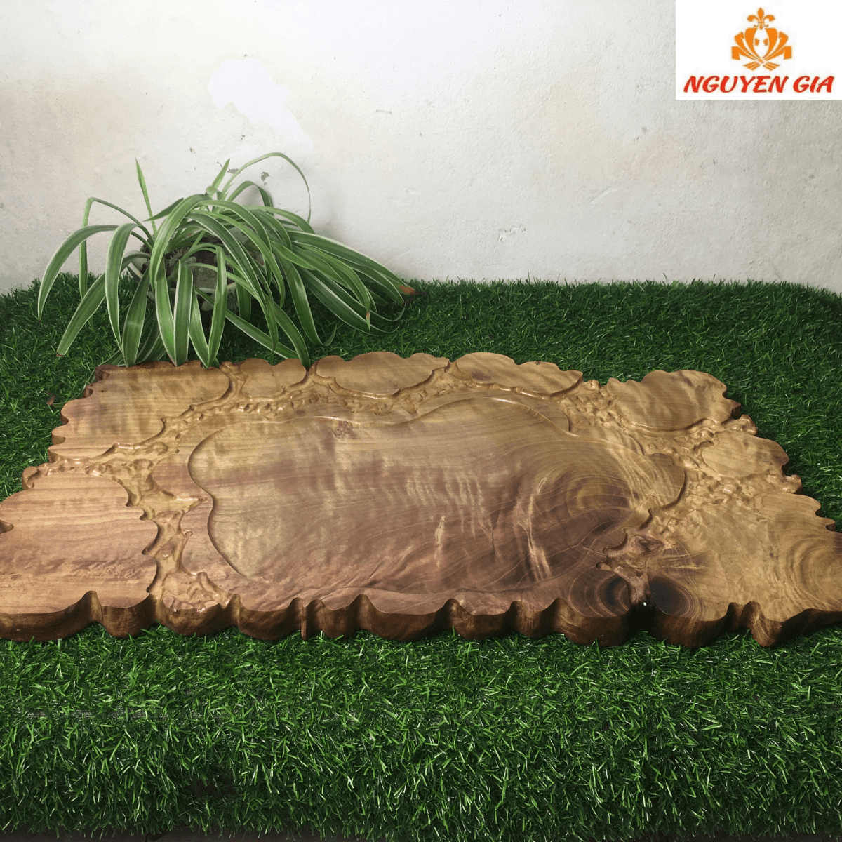 Khay Trà Gỗ Dổi Nguyên Khối 59x34cm – Bản Lớn, Vân Sống Động, Điểm Nhấn Nổi Bật