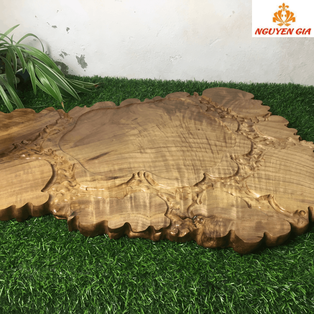 Khay Trà Gỗ Dổi Nguyên Khối 56x41cm – Bản Rộng, Vân Loang Nhẹ, Phù hợp mọi không gian