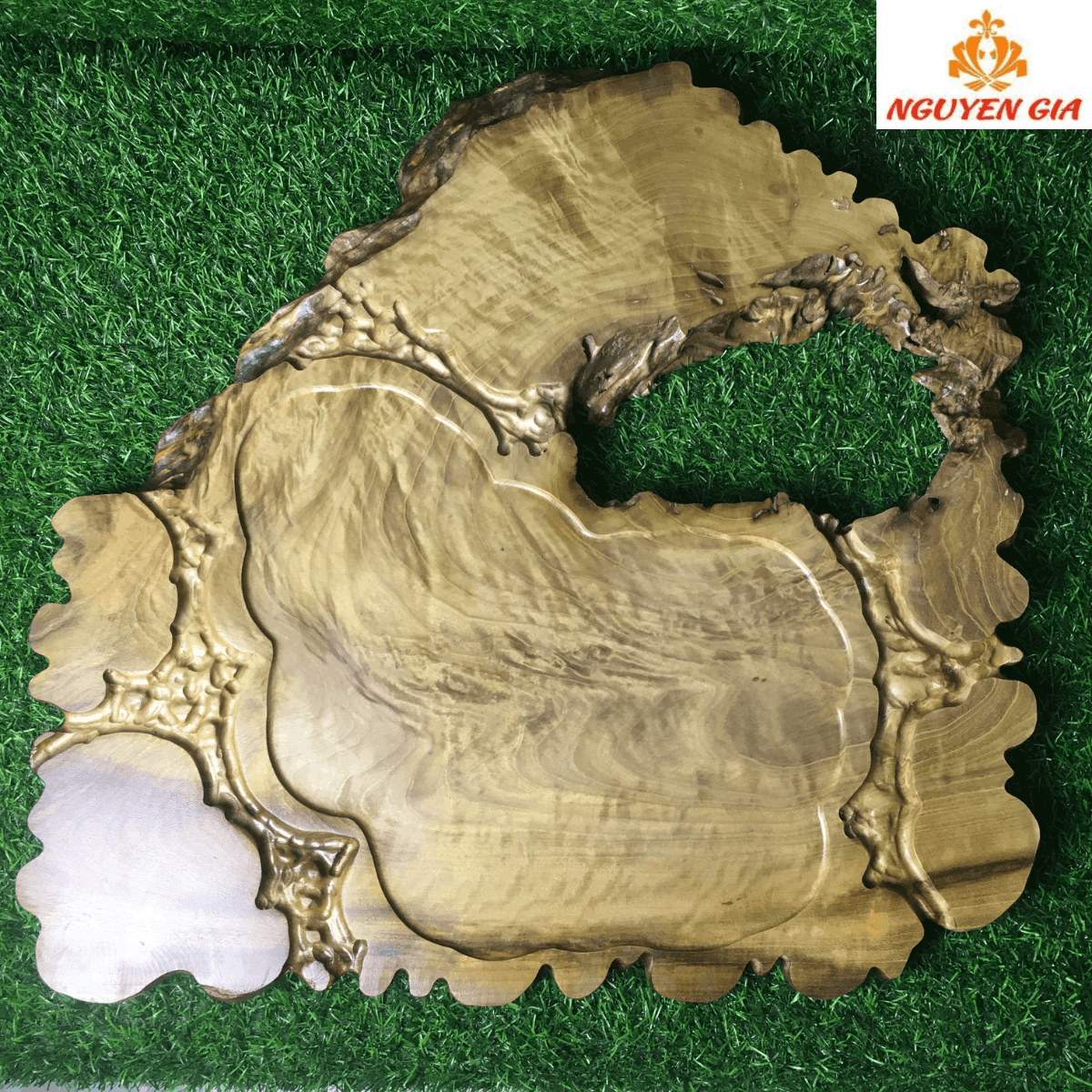 Khay Trà Gỗ Dổi Nguyên Khối Dáng Khoét Rỗng Tự Nhiên – Thế Gỗ Độc Lạ, Cá Tính Mạnh (không bao gồm phụ kiện)