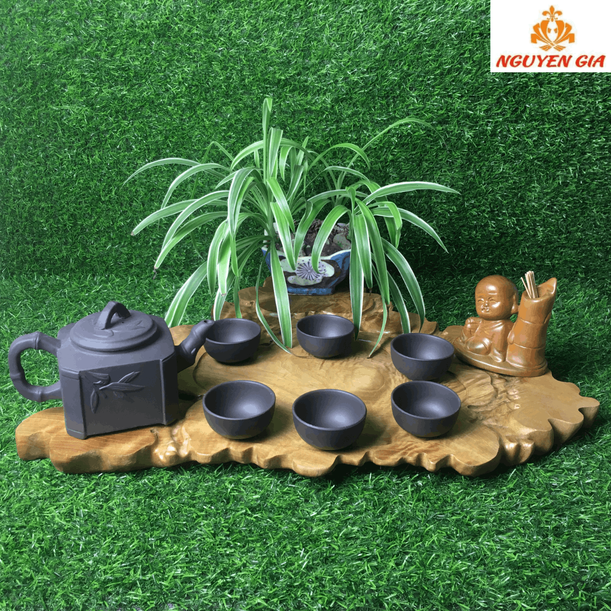 Khay Trà Gỗ Dổi Nguyên Khối Dáng Tự Nhiên – Vân Gỗ Đẹp, Độc Bản, Bền Bỉ Theo Thời Gian