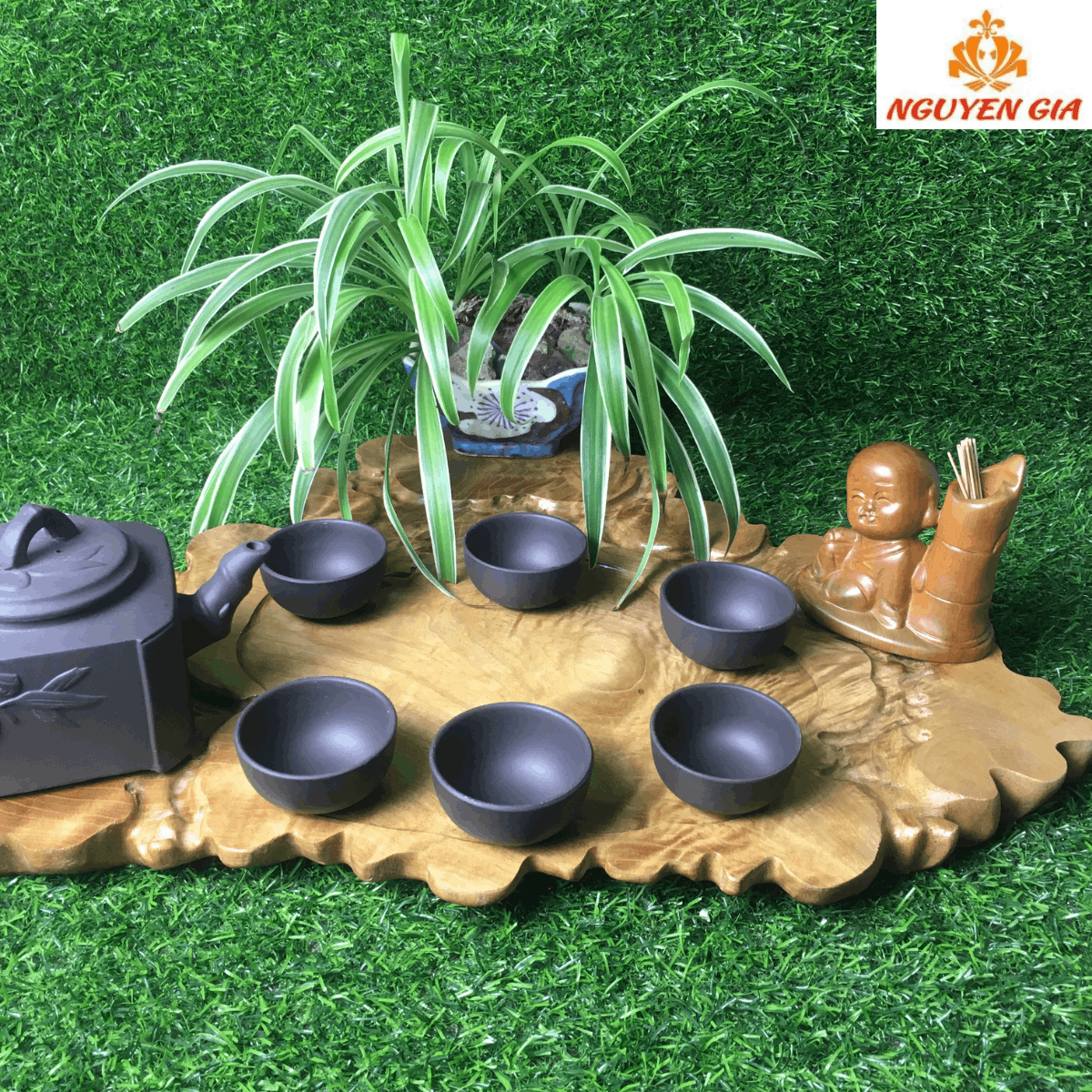 Khay Trà Gỗ Dổi Nguyên Khối Dáng Tự Nhiên – Vân Gỗ Đẹp, Độc Bản, Bền Bỉ Theo Thời Gian