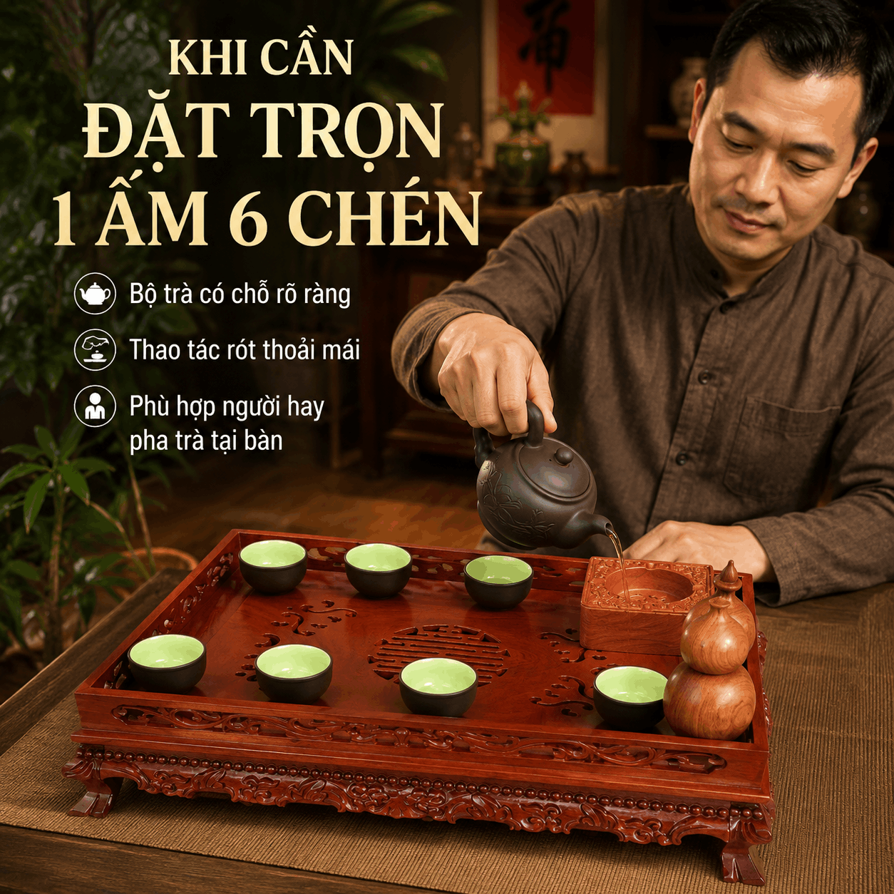 Khay trà gỗ