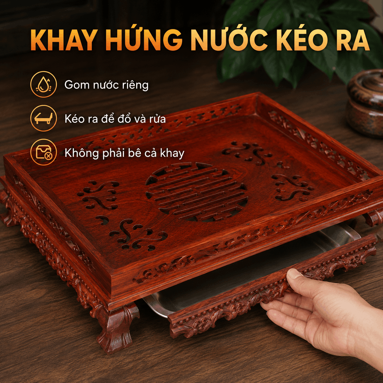 Khay trà gỗ